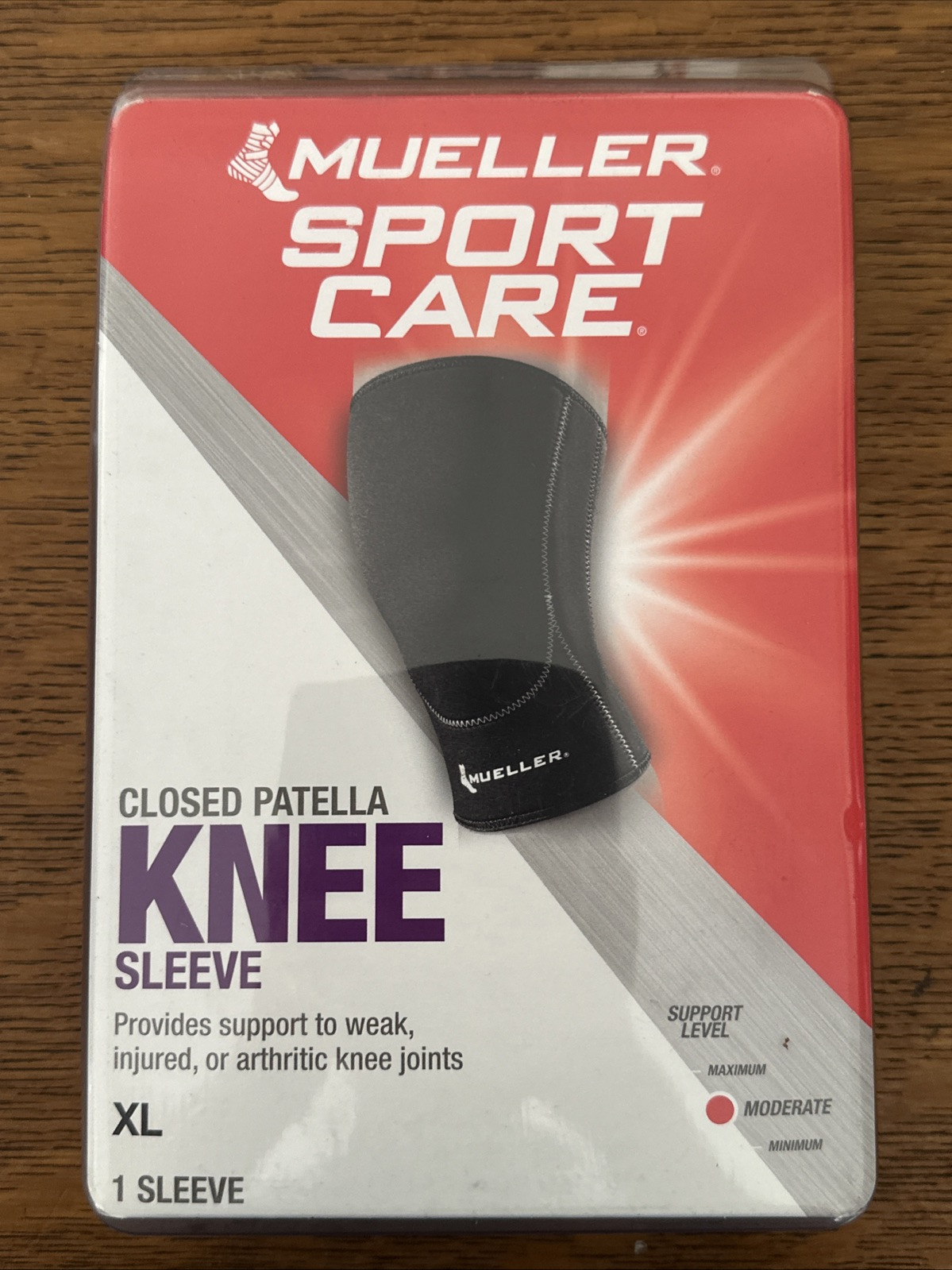 Closed Patella Knee Sleeve Brace XL Xlarge Moderate Support Mueller Sport New