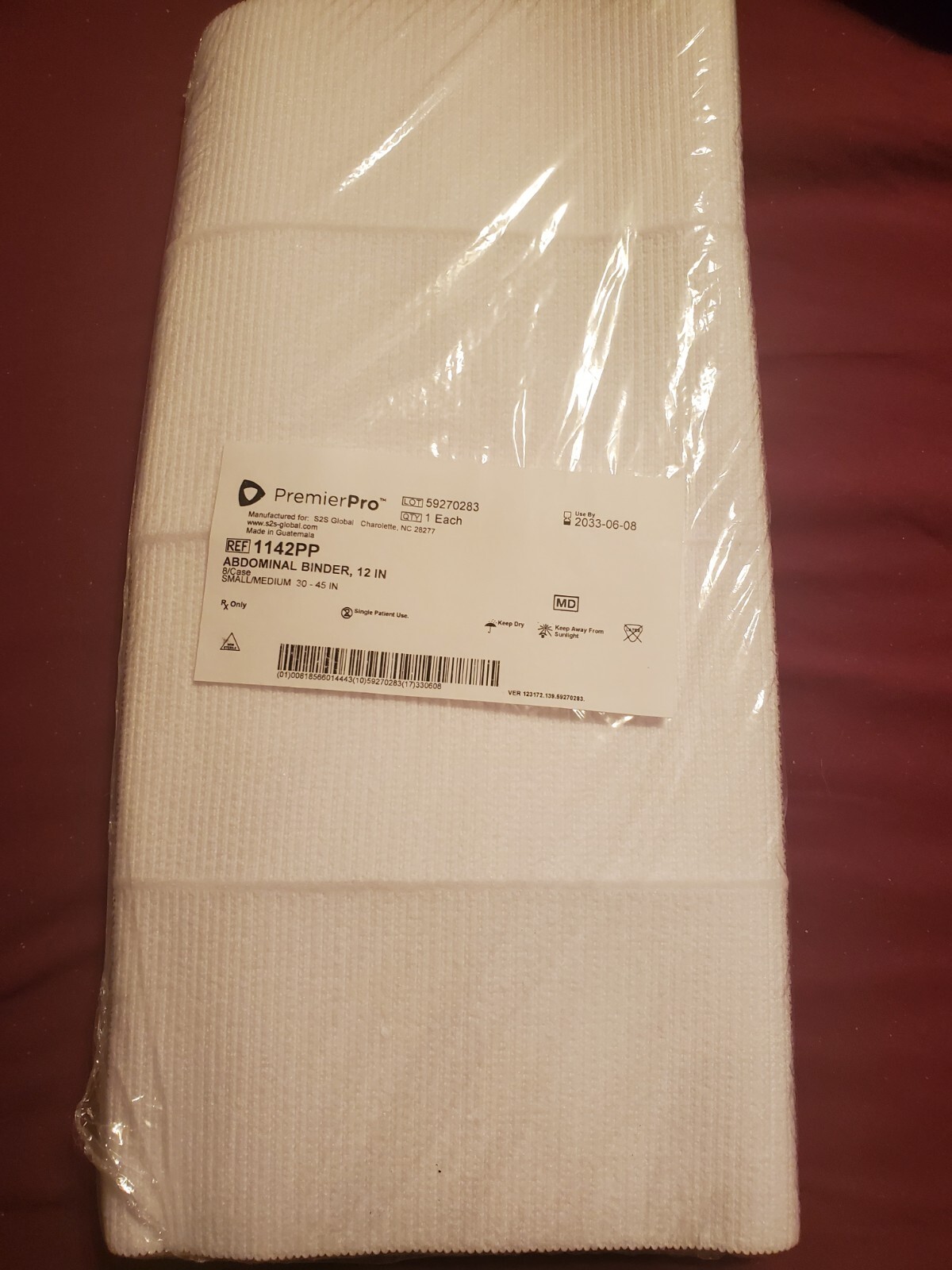 Abdominal Binder 12″ Brand New. 30″ – 45″ Sizes. Small to Medium. PremierPro