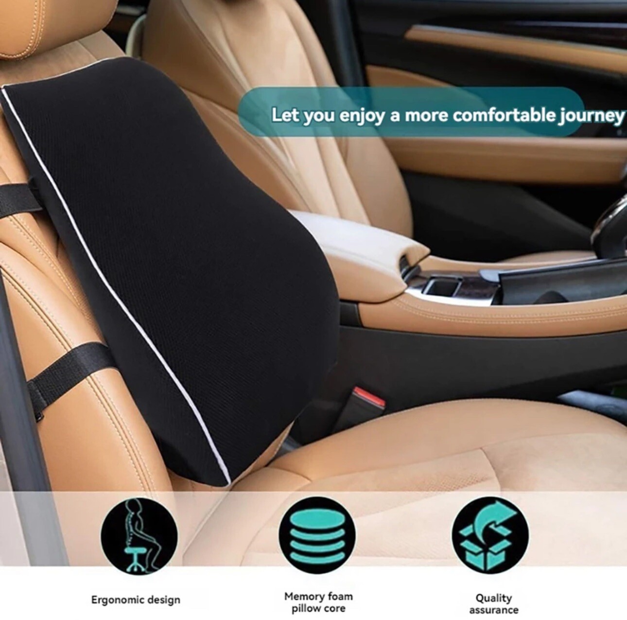 Memory Foam Lumbar Support Cushion for Home Office Car Seat Back Chair Pillow US