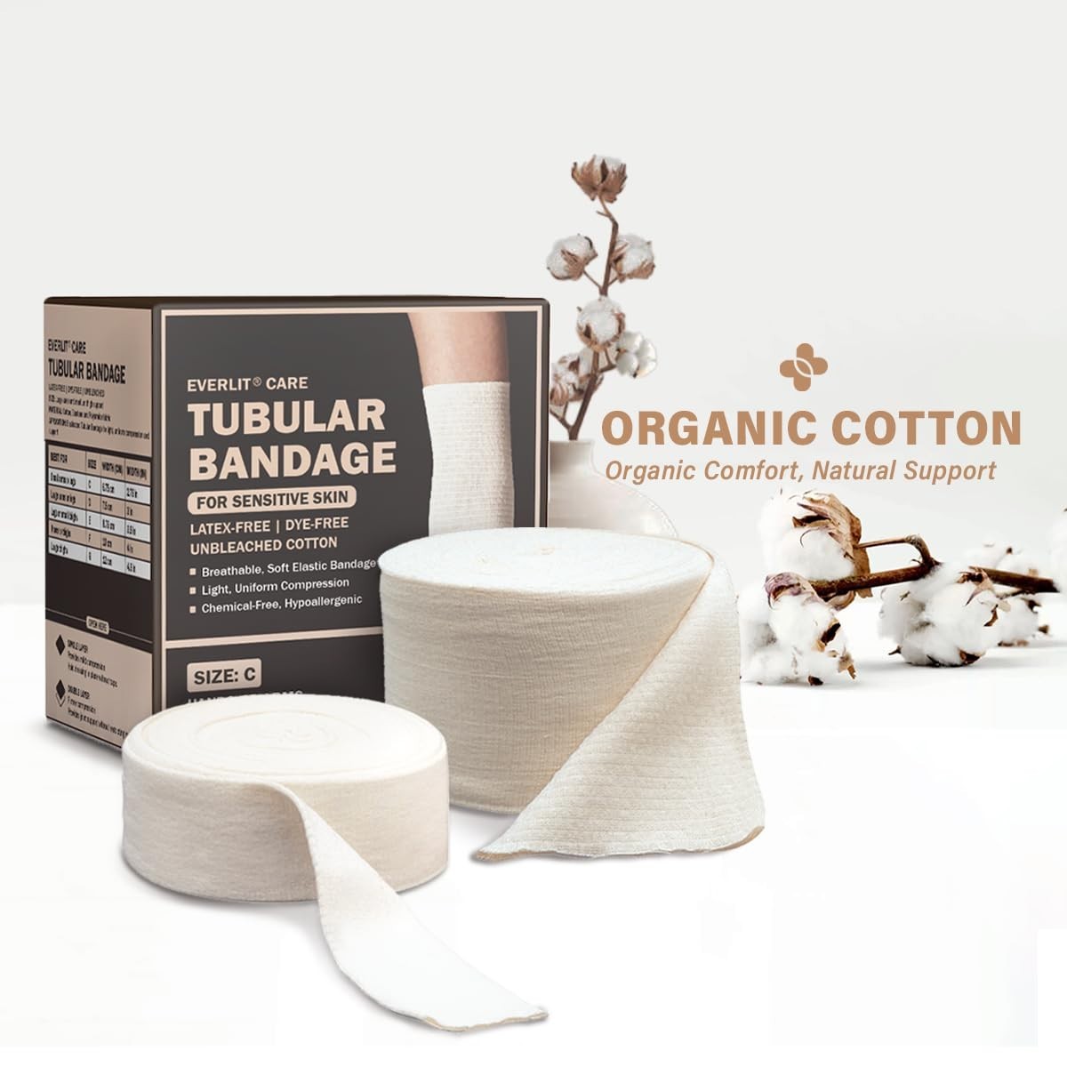 Elasticated Tubular Support Bandage | Latex-Free, Extra-Thick Stockinette | 3″ x