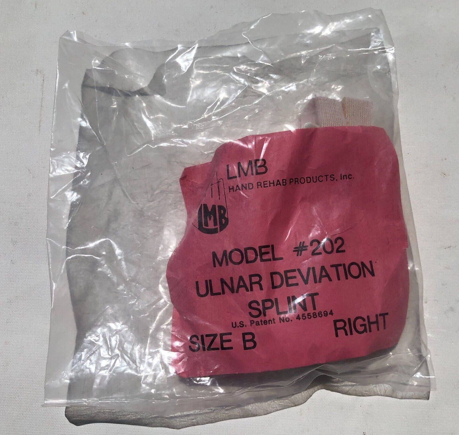 LMB Soft-Core Ulnar Finger Deviation Splint Model 202 Sz B Right