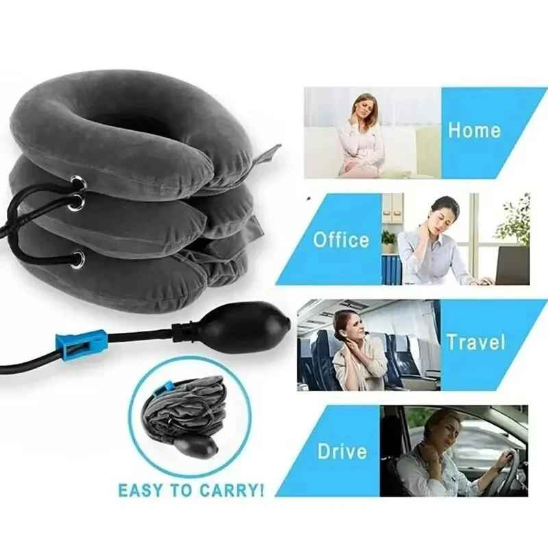Inflatable Cervical Neck Traction Pillow Air Neck Support Cushion Pain Relief