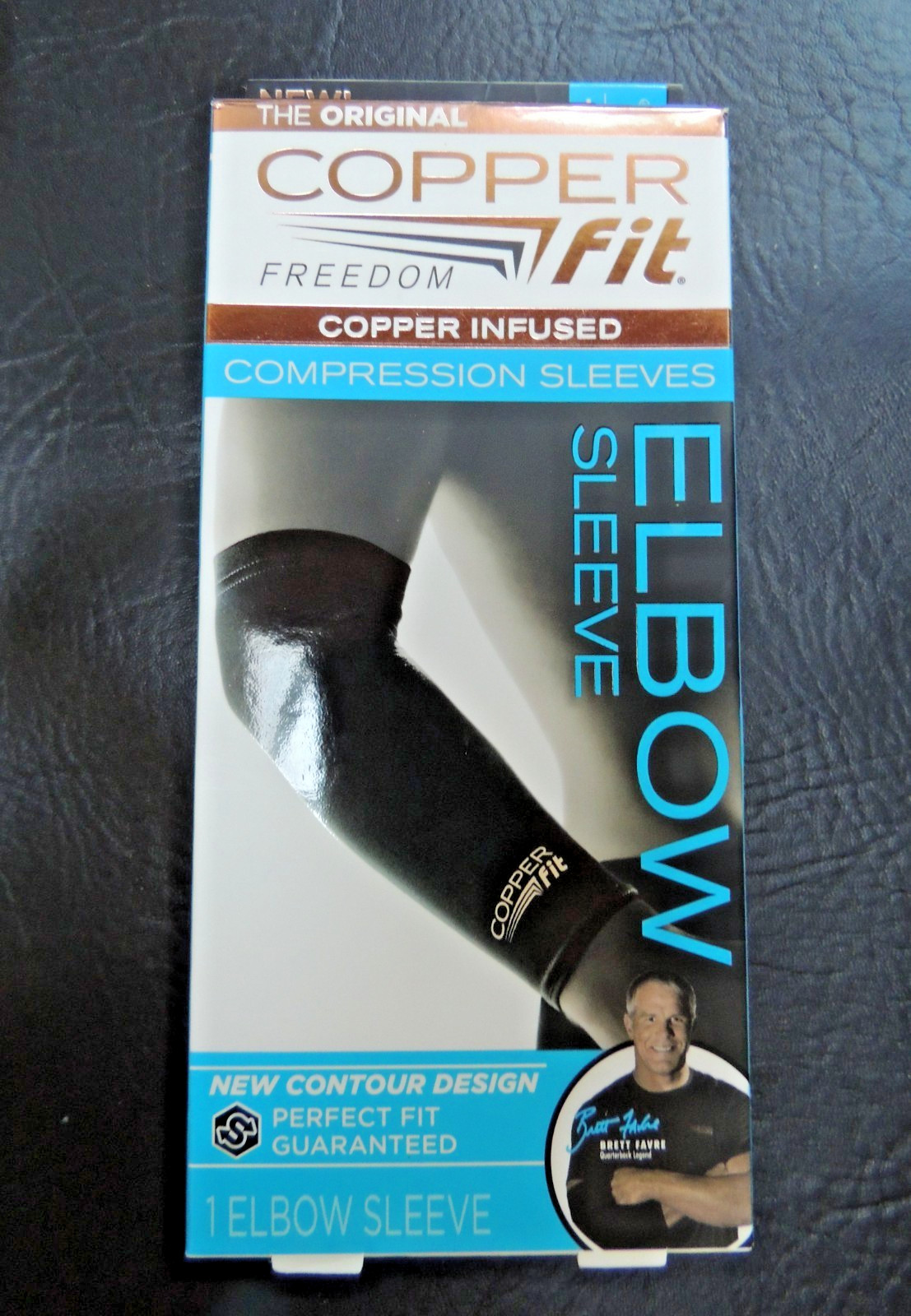 Copper Fit Freedom Compression Elbow Sleeve Black Copper Infused 4 Way Stretch