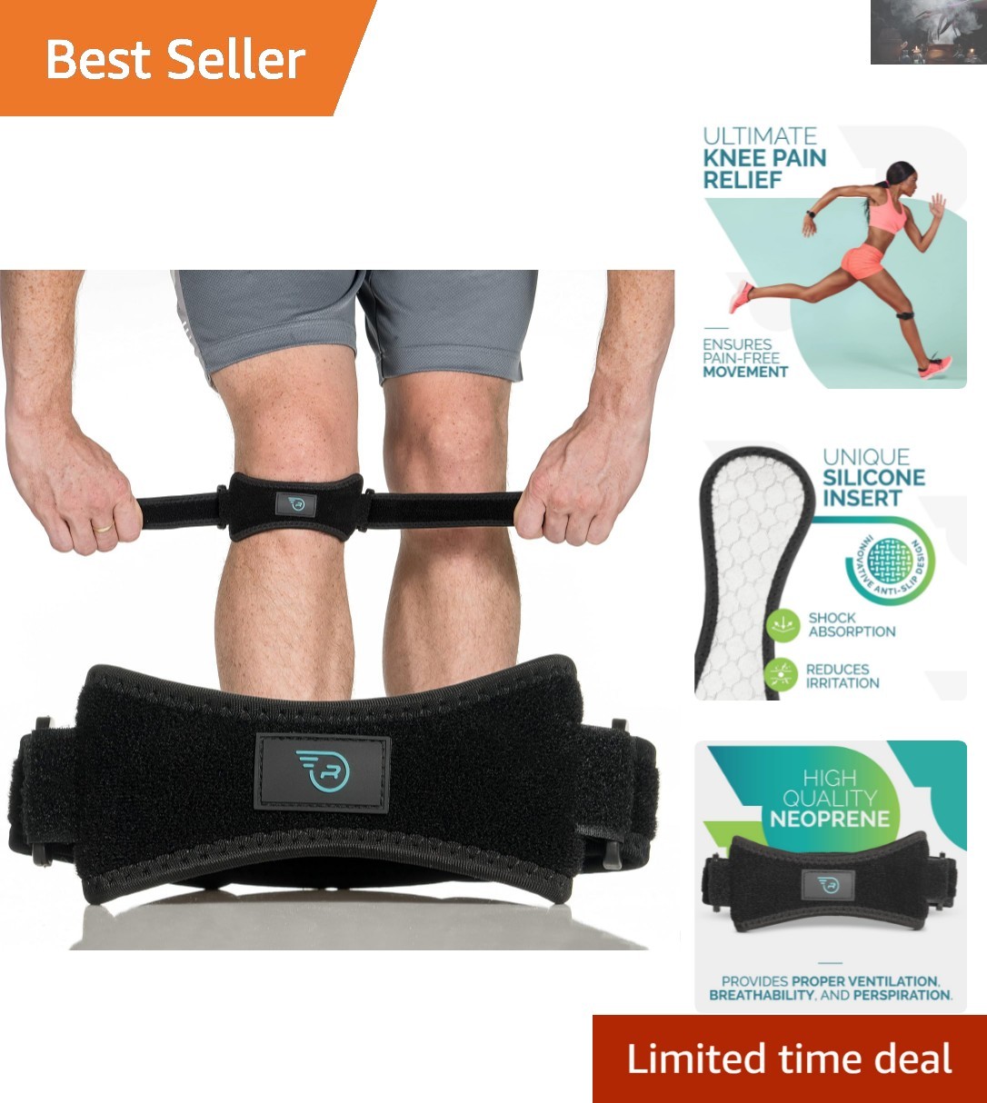 Men & Women Adjustable Knee Brace | Targeted Pain Relief for Sports & Fitness