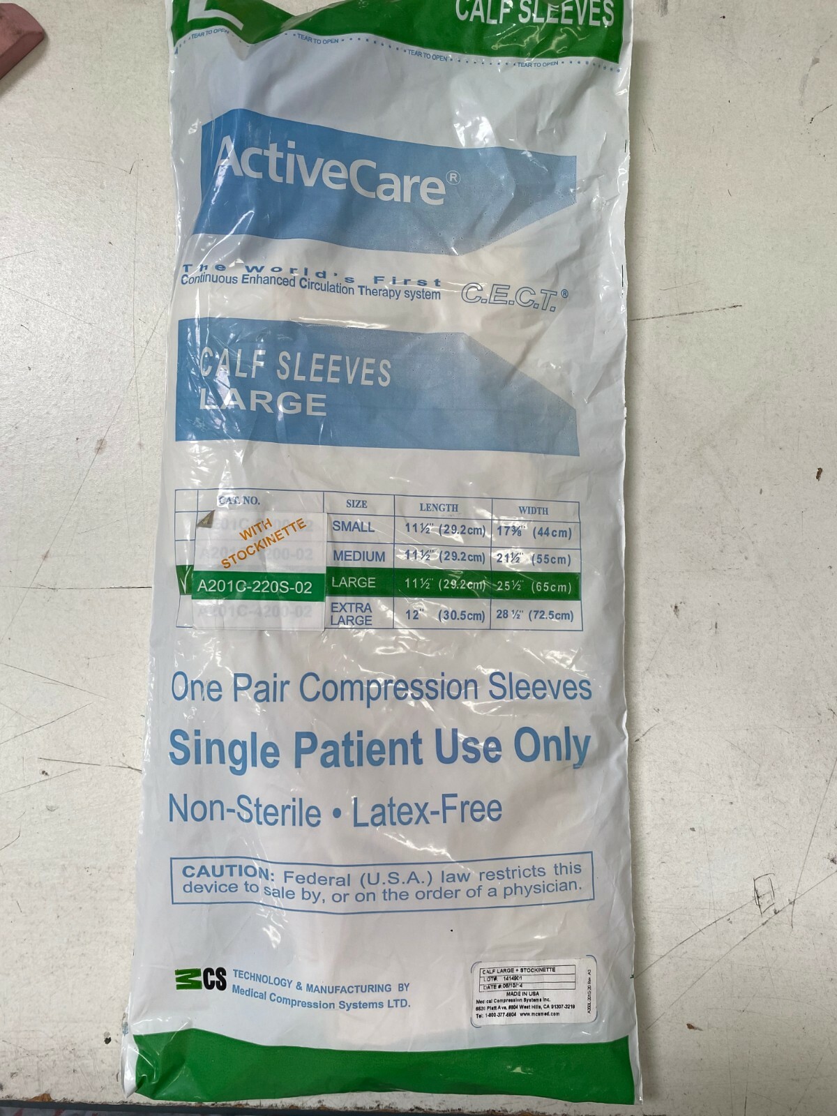 ActiveCare DVT Calf Sleeves (S, M, L, XL)