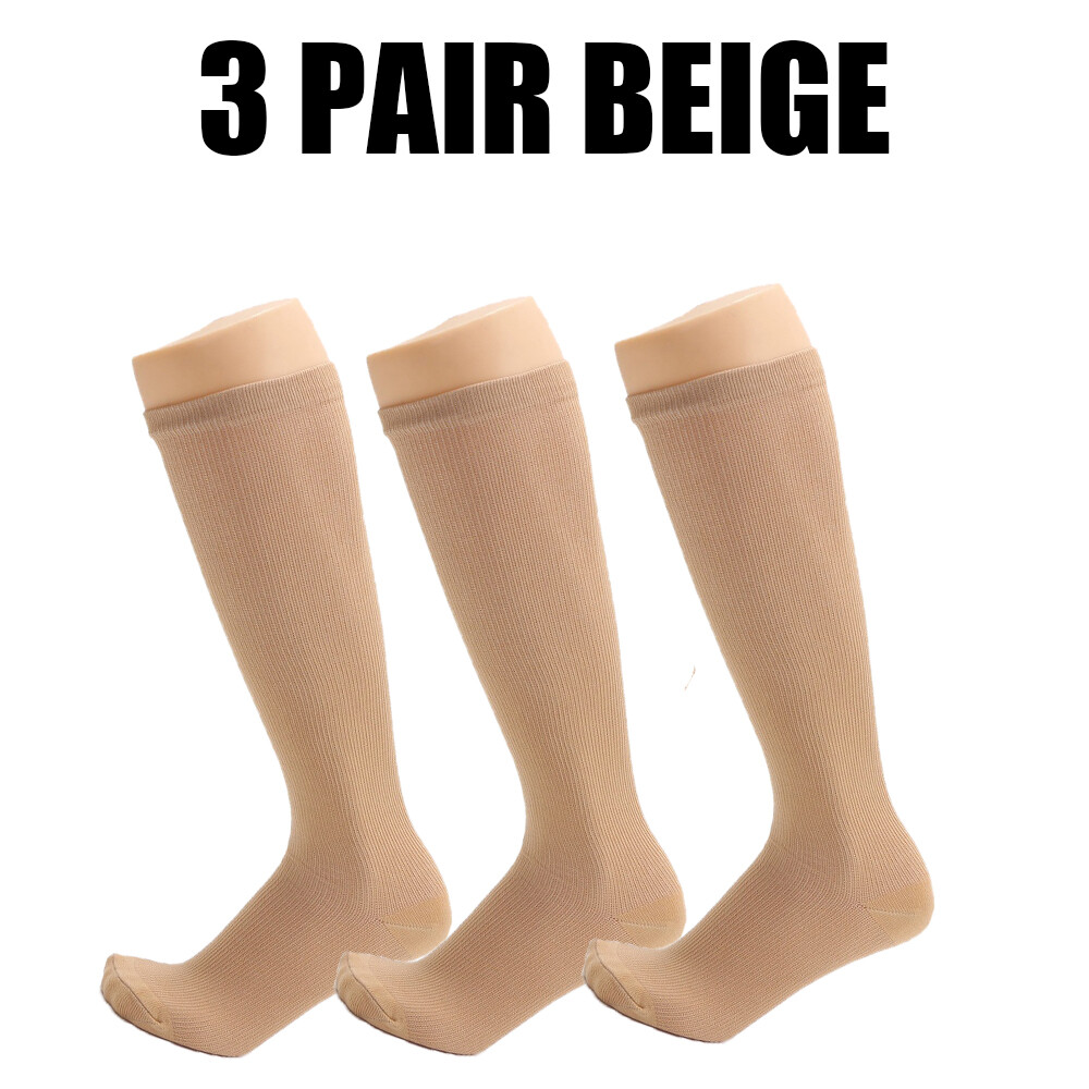 Men Women Knee High Sports Medical Football Nurse Compression Socks 15-20 mmhg
