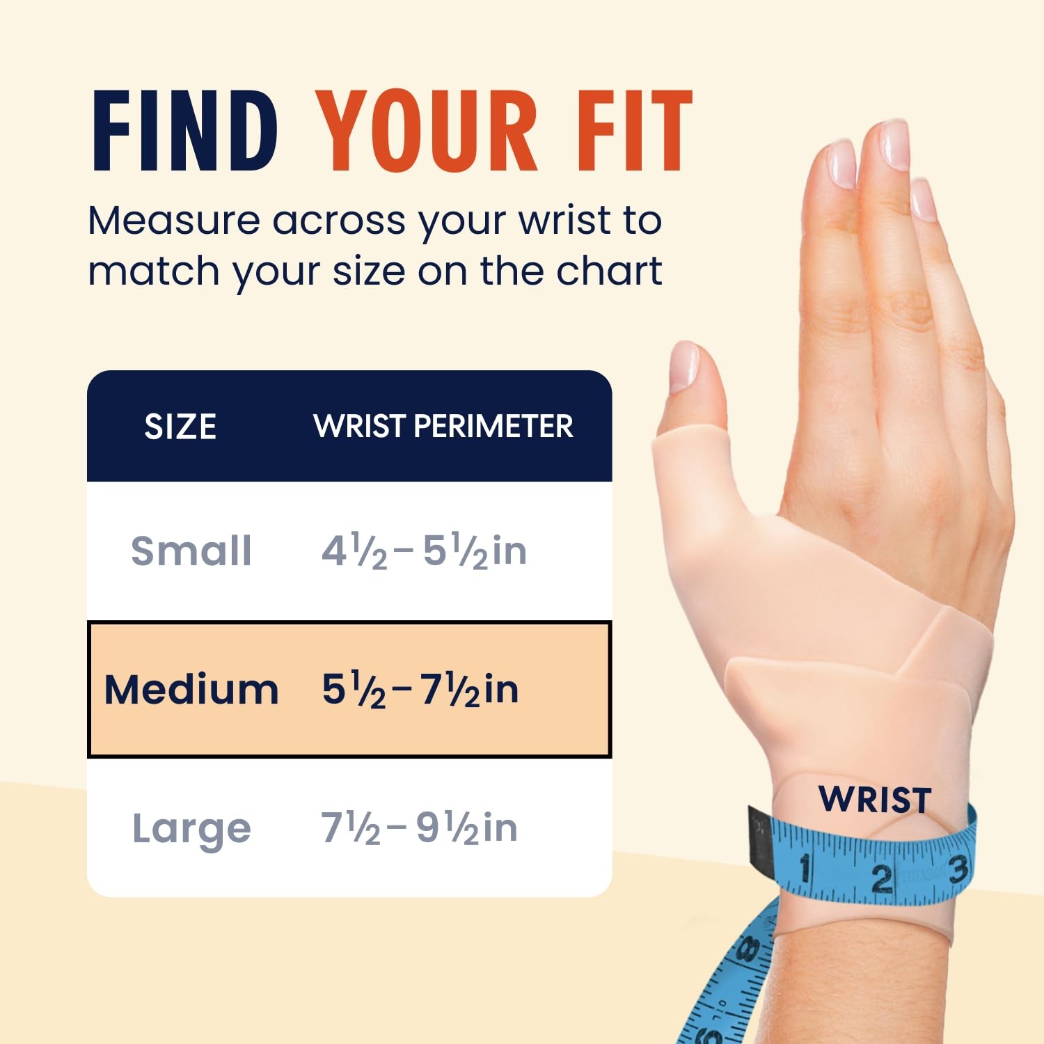 Dr. Frederick’s Original Waterproof Thumb/Wrist Medium (Pack of 4), Nude