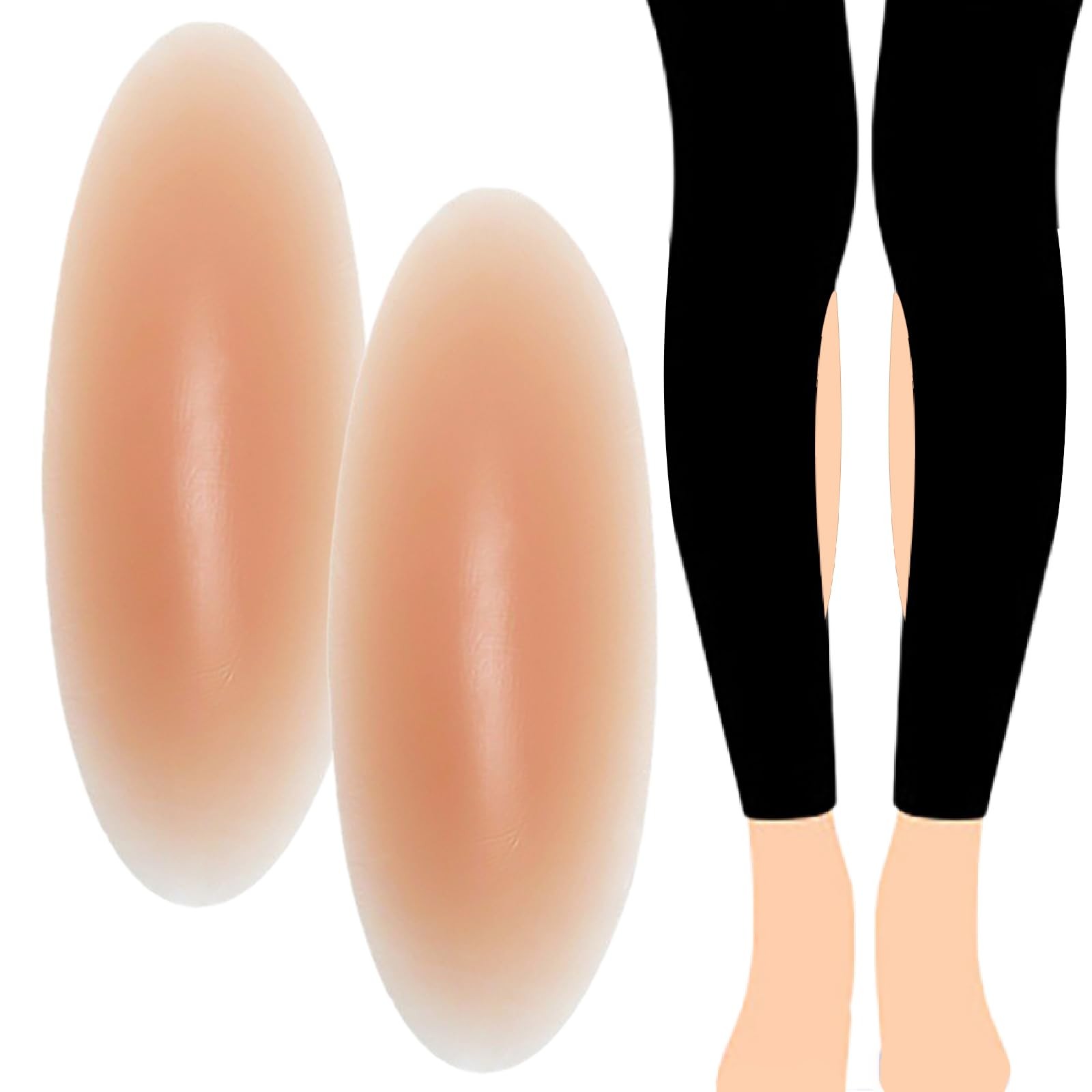 Majurphy Silicone Adhesive Calf Pads, Corrector,Soft Medium, Beige