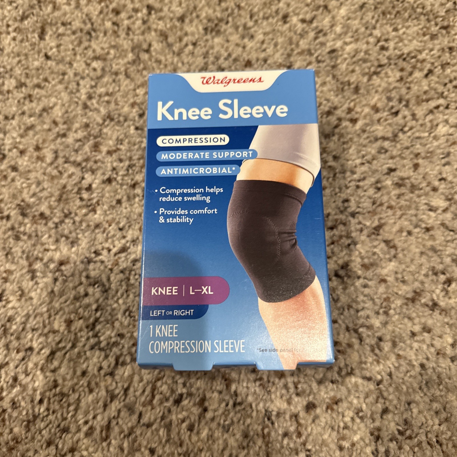 Compression Knee Sleeve Walgreens Moderate Support Size L/XL . Fits R/L