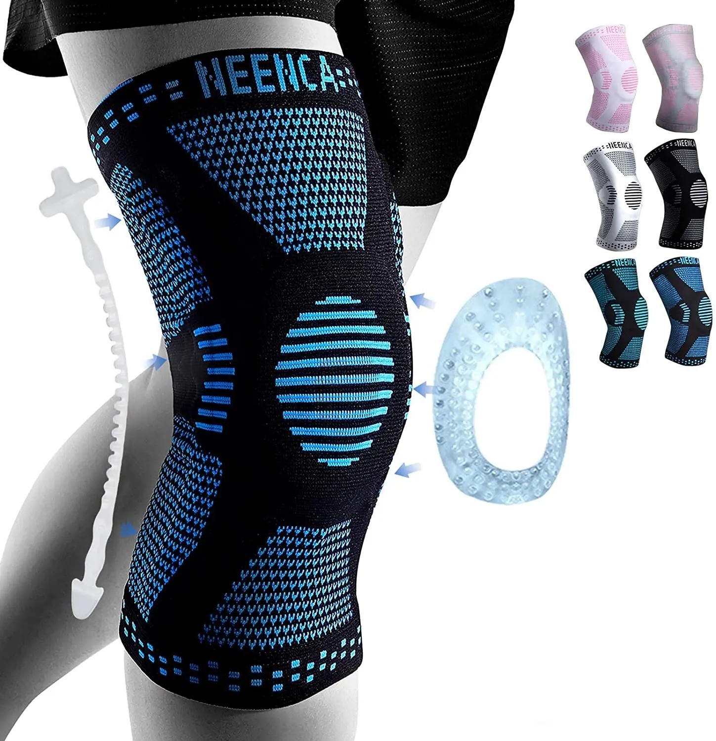 Knee Brace Compression Sleeve Patella Gel Pad Side Stabilizers Arthritis Support