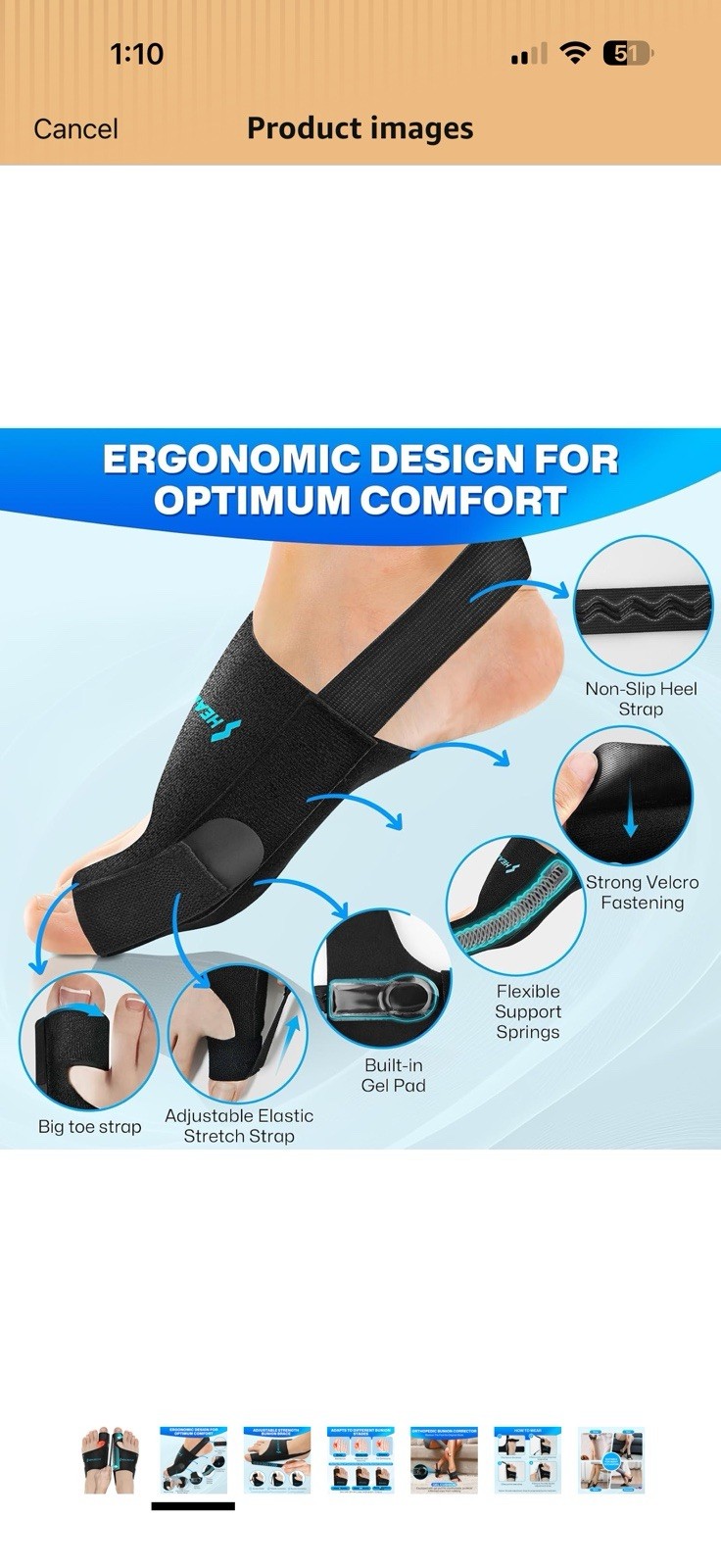 Gel Bunion Corrector Foot Brace Adjustable Non-Slip M/W