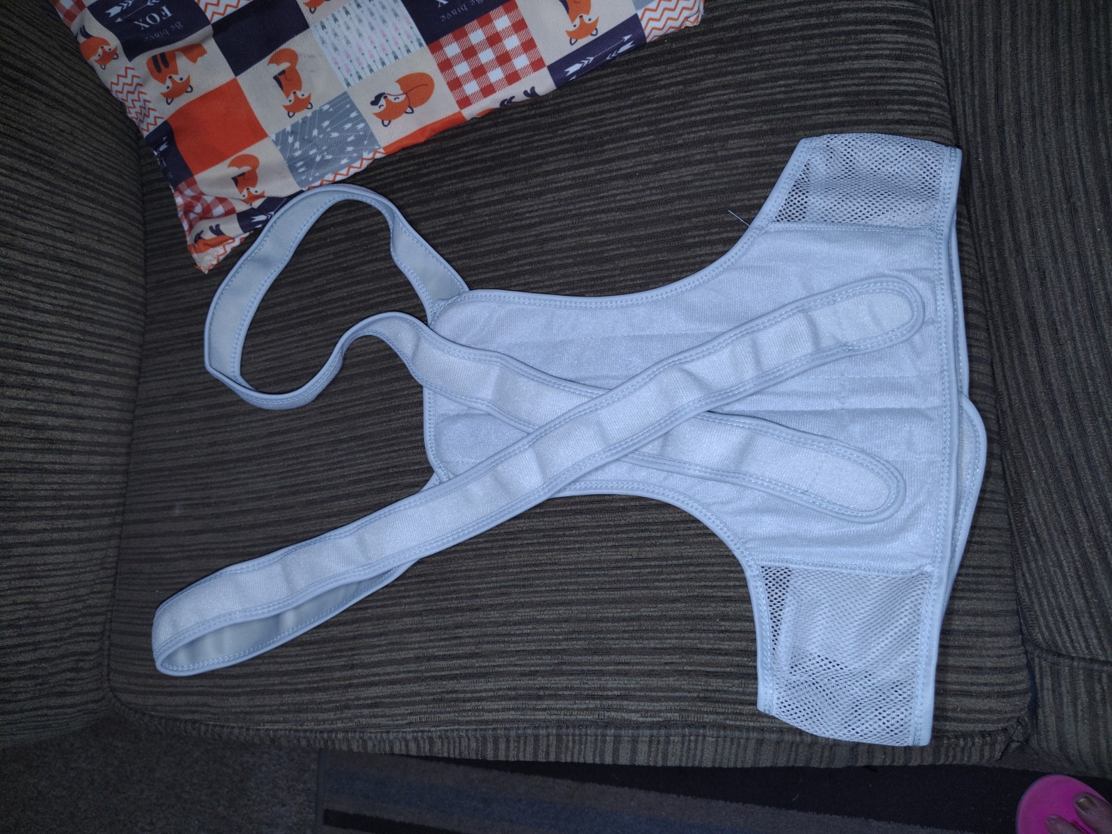 Gray Mesh Ize XL Adjustable Back Brace