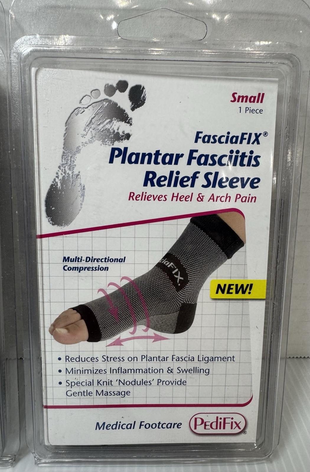 x2 PEDIFIX FasciaFIX Plantar Fasciitis Compression Foot Pain Relief Sleeve Small