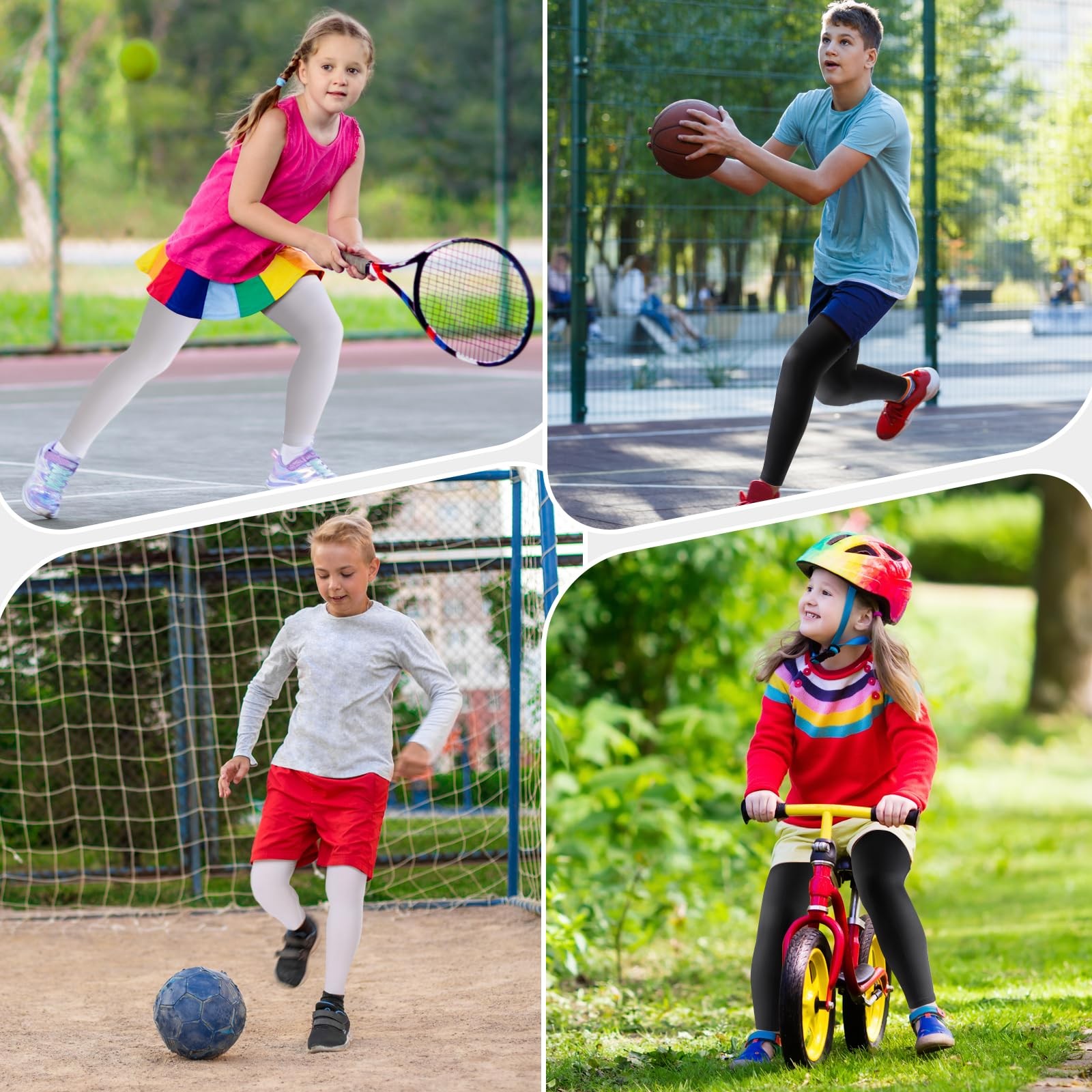 Newbyinn Kid Leg Sleeve 2 Pairs, Long Compression Leg Sleeve for Youth Boy Girl