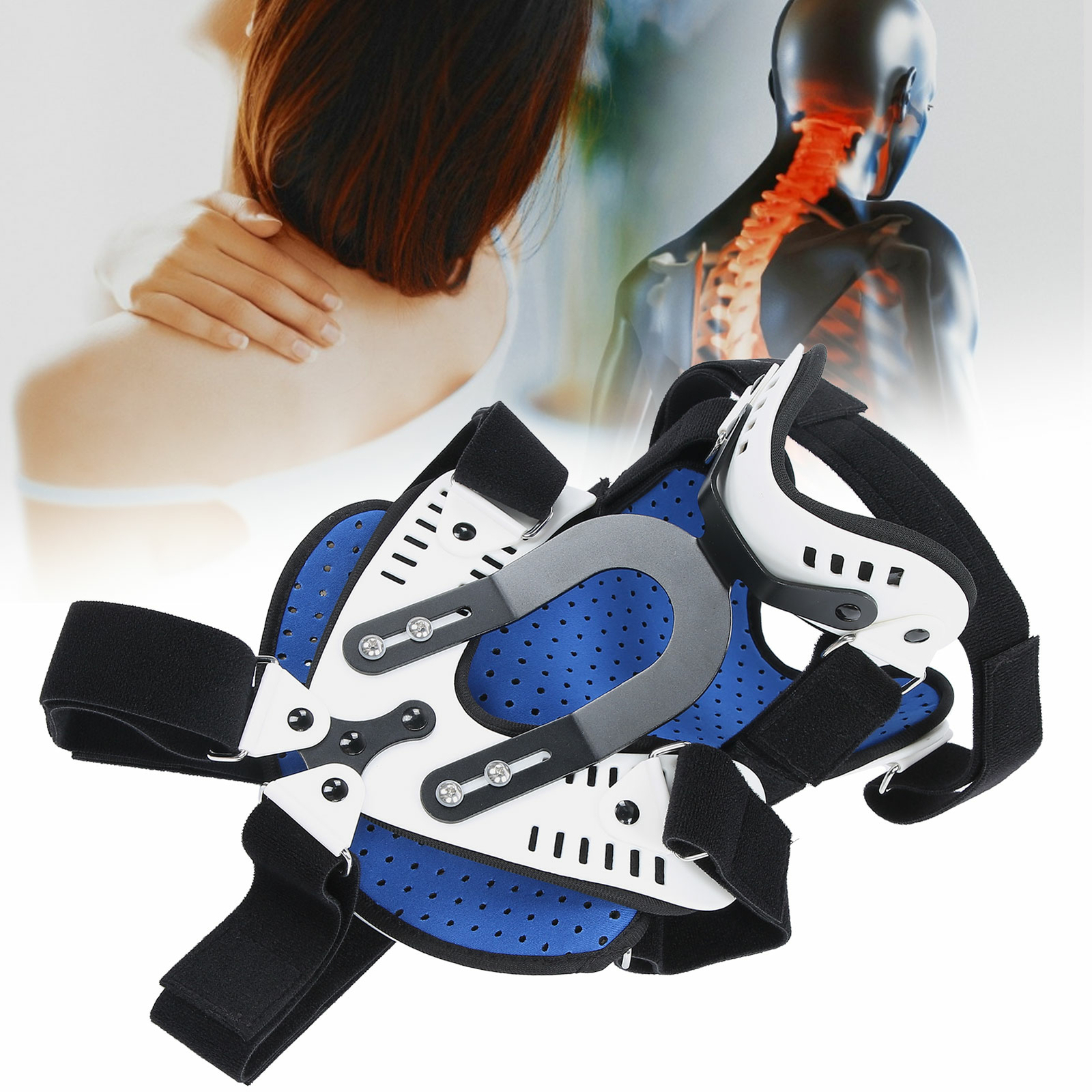 Neck Chest Cervical Thoracic Head Orthosis Support Brace Holder Frame