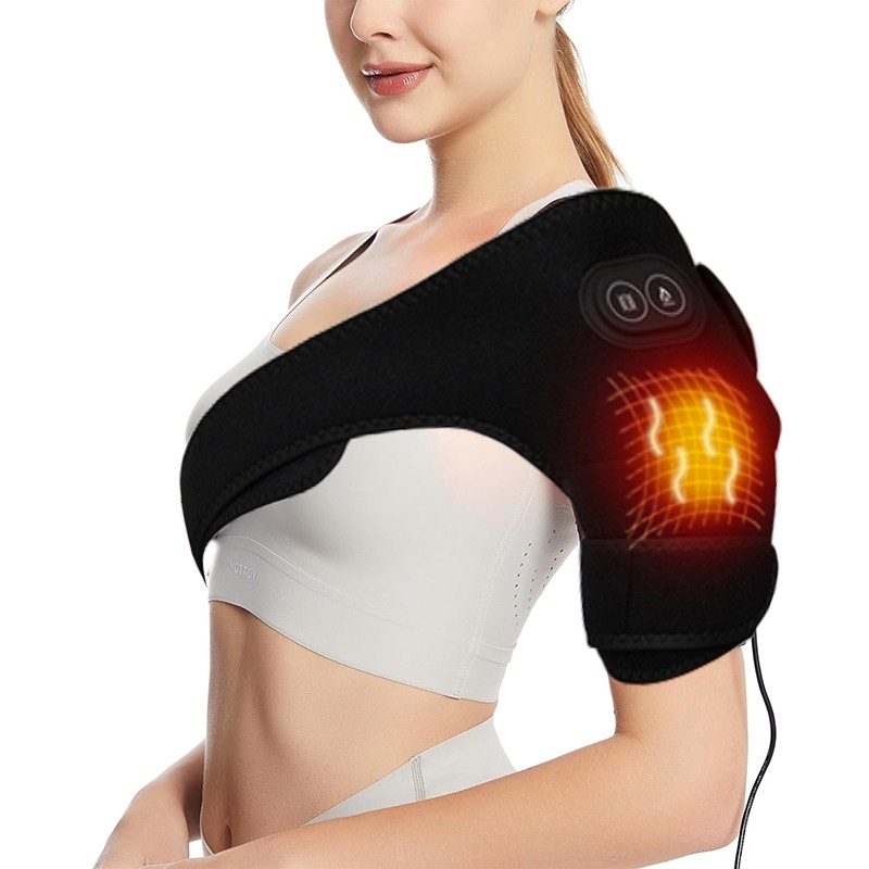 USB Plug Electric Heated Shoulder Massager Joint Support Vibration Relief Pain