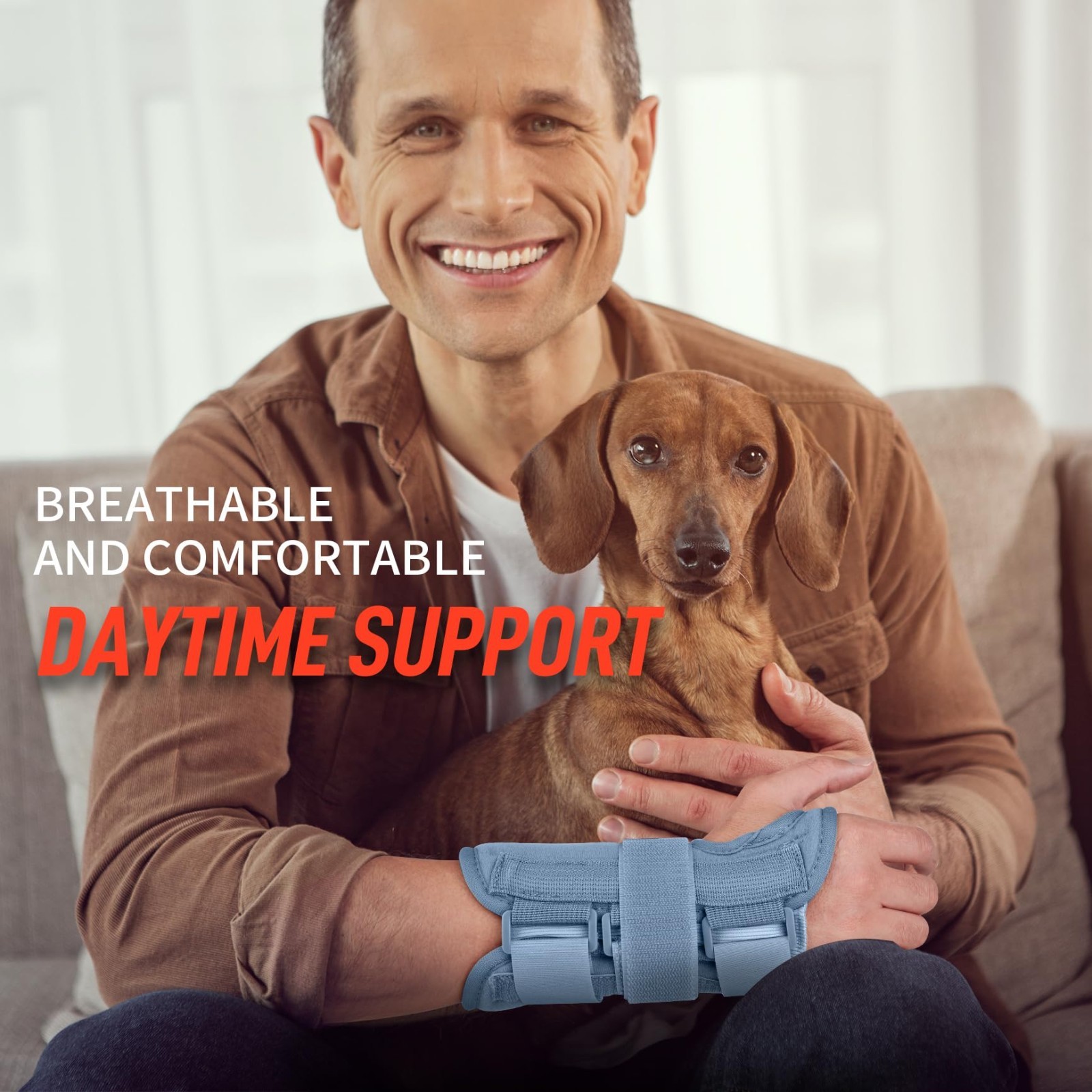 Adjustable Carpal Tunnel Wrist Brace for Men & Women, Night Sleep Support, Right