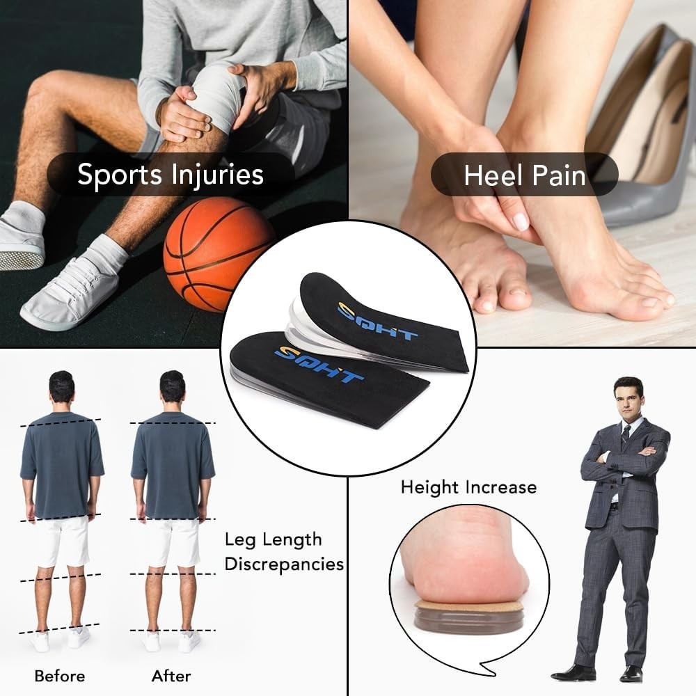 Height Increase Orthopedic Inserts – Adjustable, Washable Comfort for Any Shoe