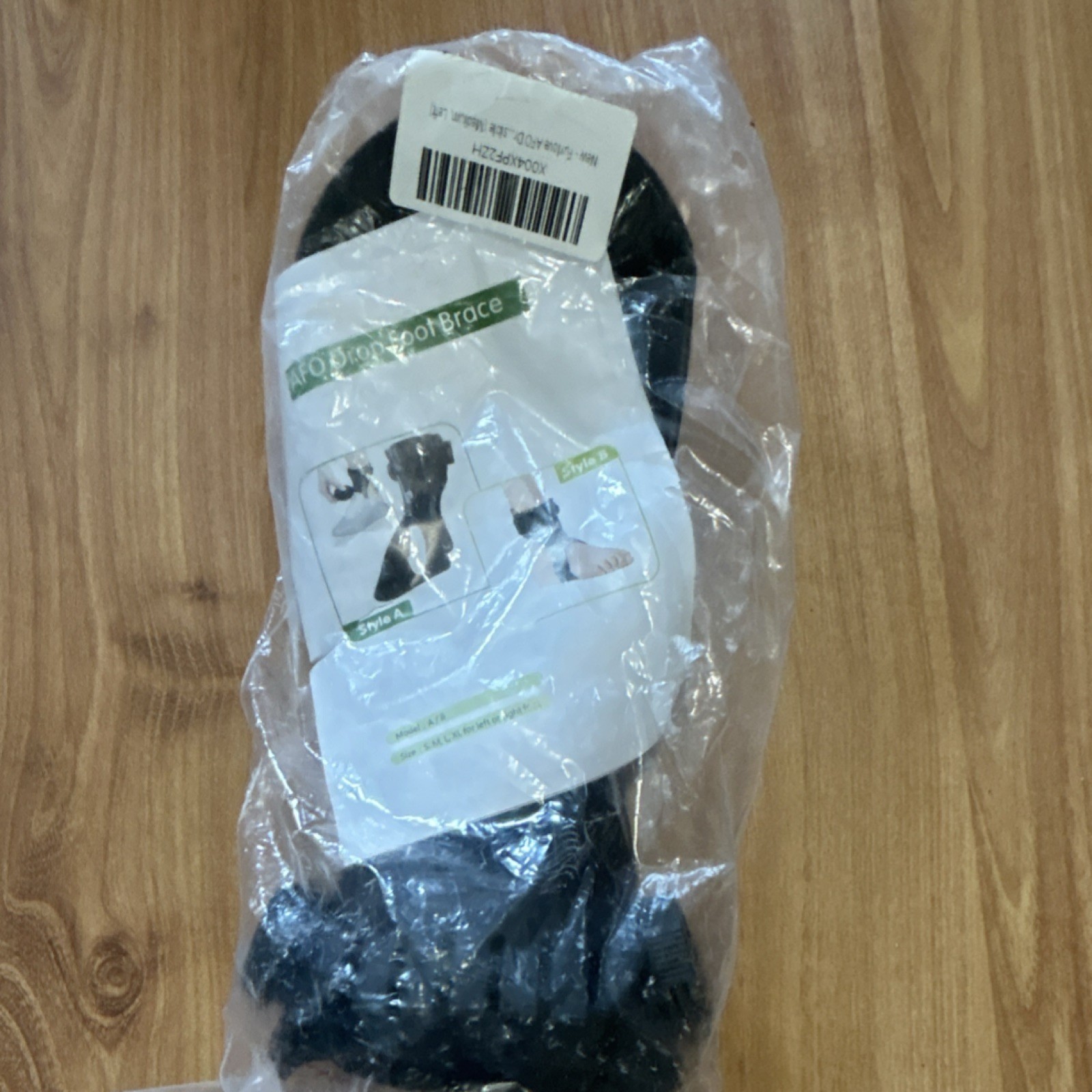 Adjustable Plastic Ankle-Foot Brace for Immobilization Black Size L