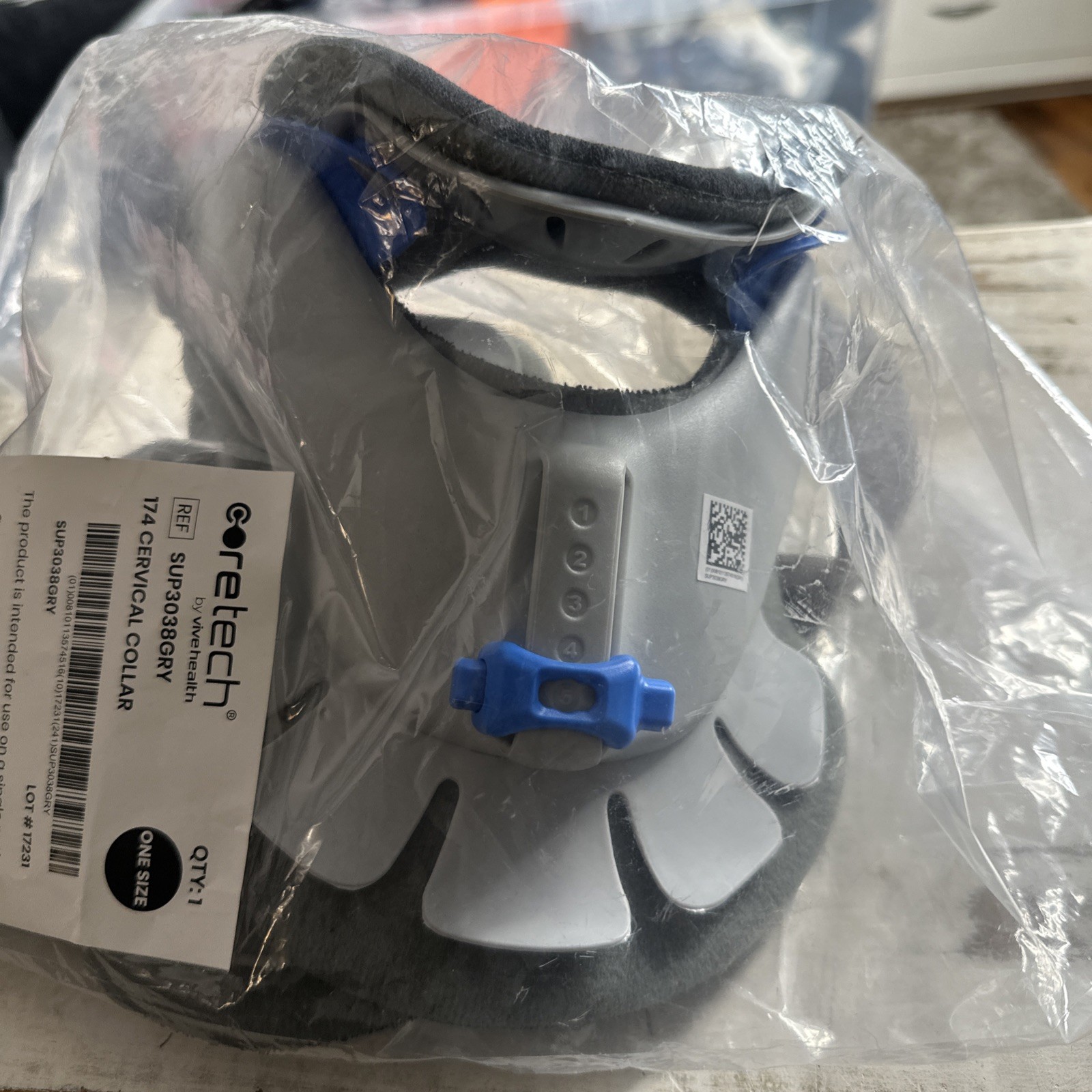 Coretech by Vive Health 174 Cervical Collar SUP3038GRY One Size New Sealed Gray