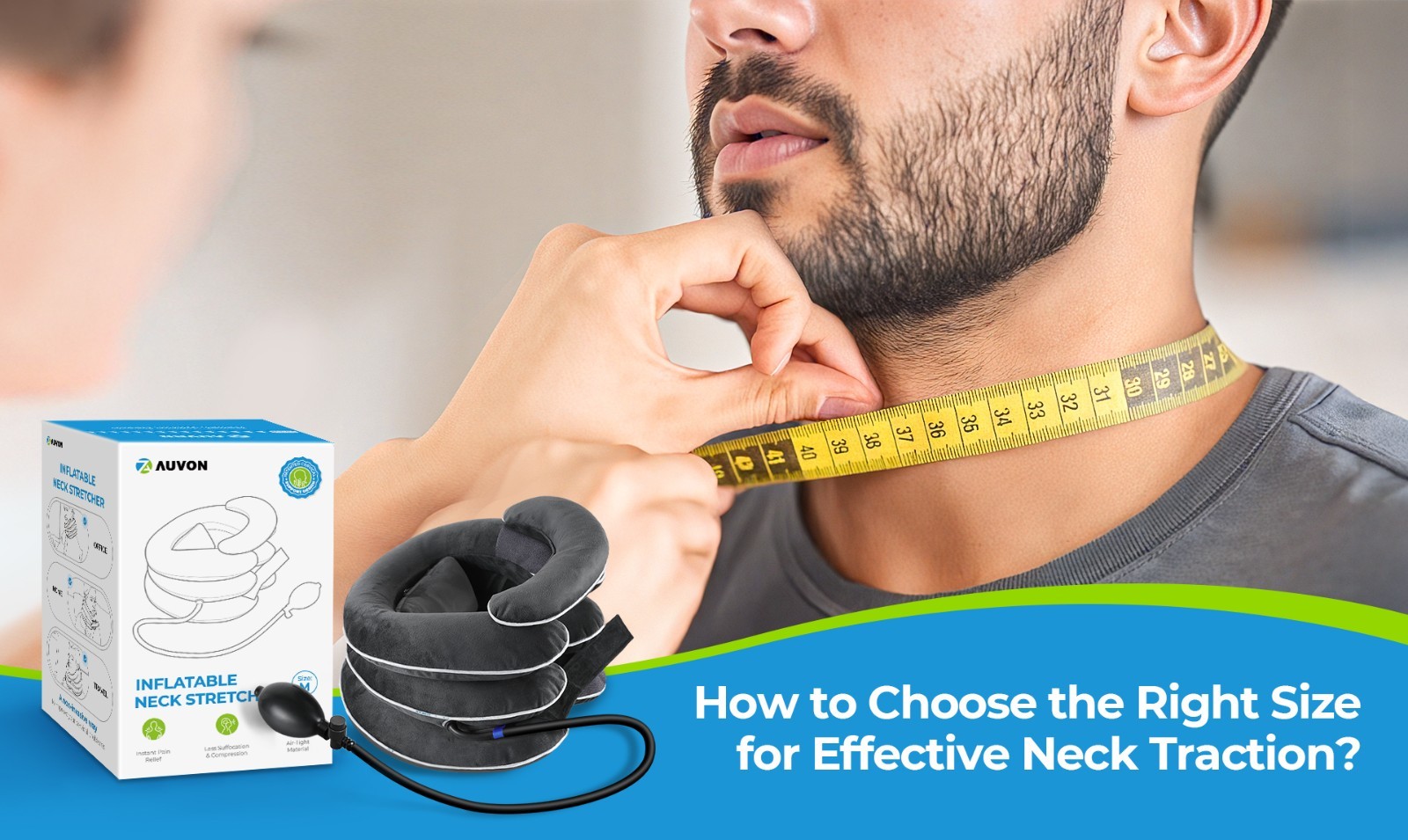 Inflatable Neck Stretcher for Cervical Traction, 3-Layer Design, Neck Brace Pill