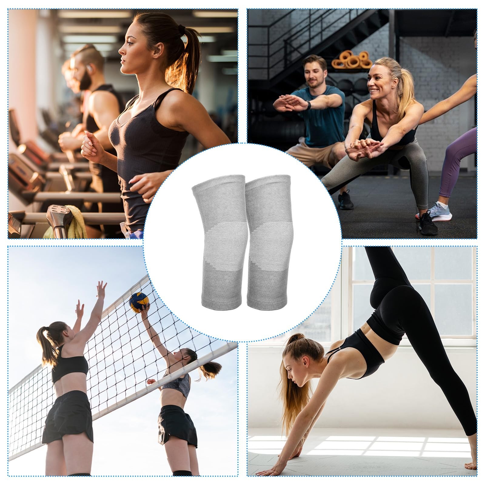 Susade Bamboo Charcoal Compression Knee Sleeve 1 Pairs Elastic Warm Knee…