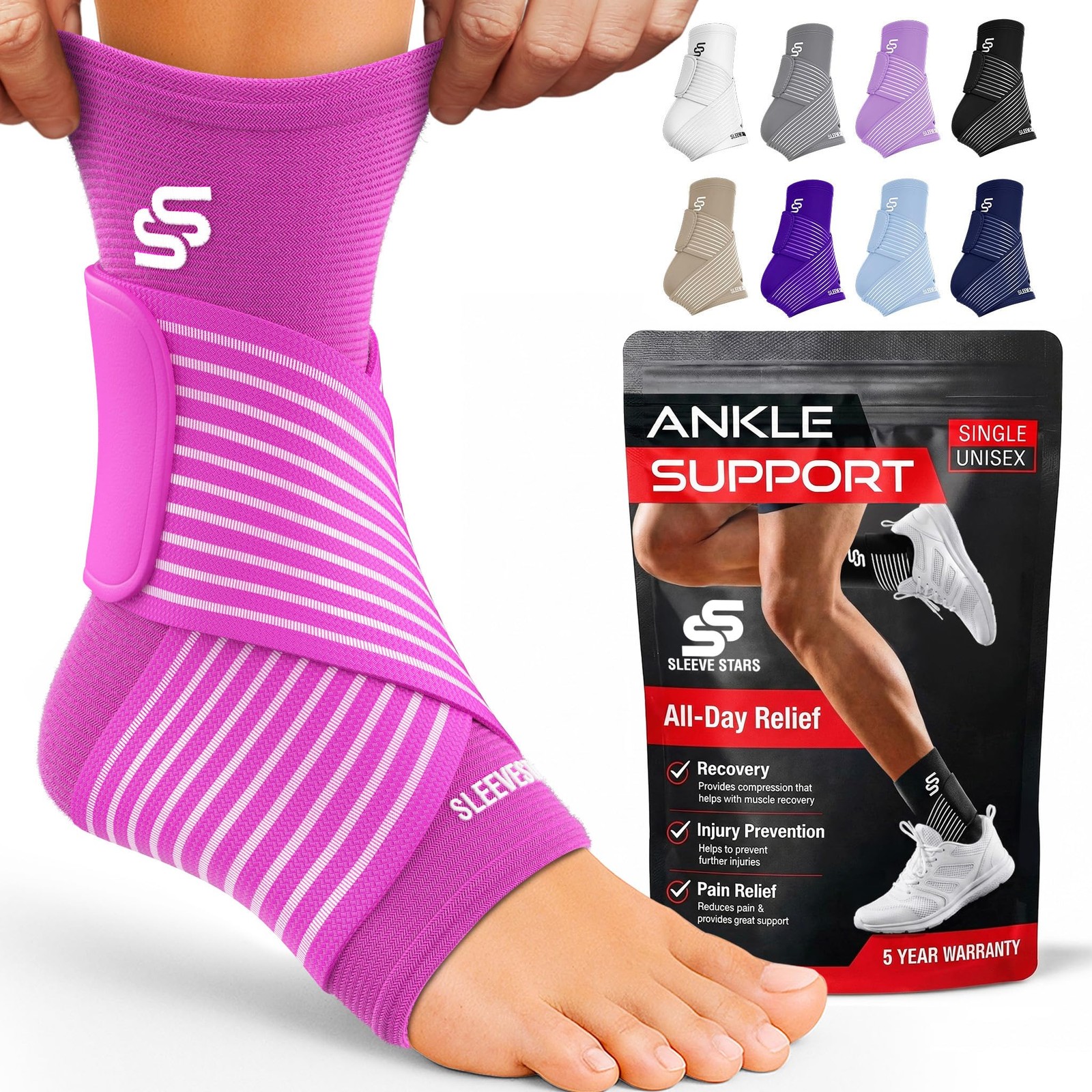 Sleeve Stars Ankle Brace for Women & Men, Ankle Wrap for Sprained Ankle, Comp…