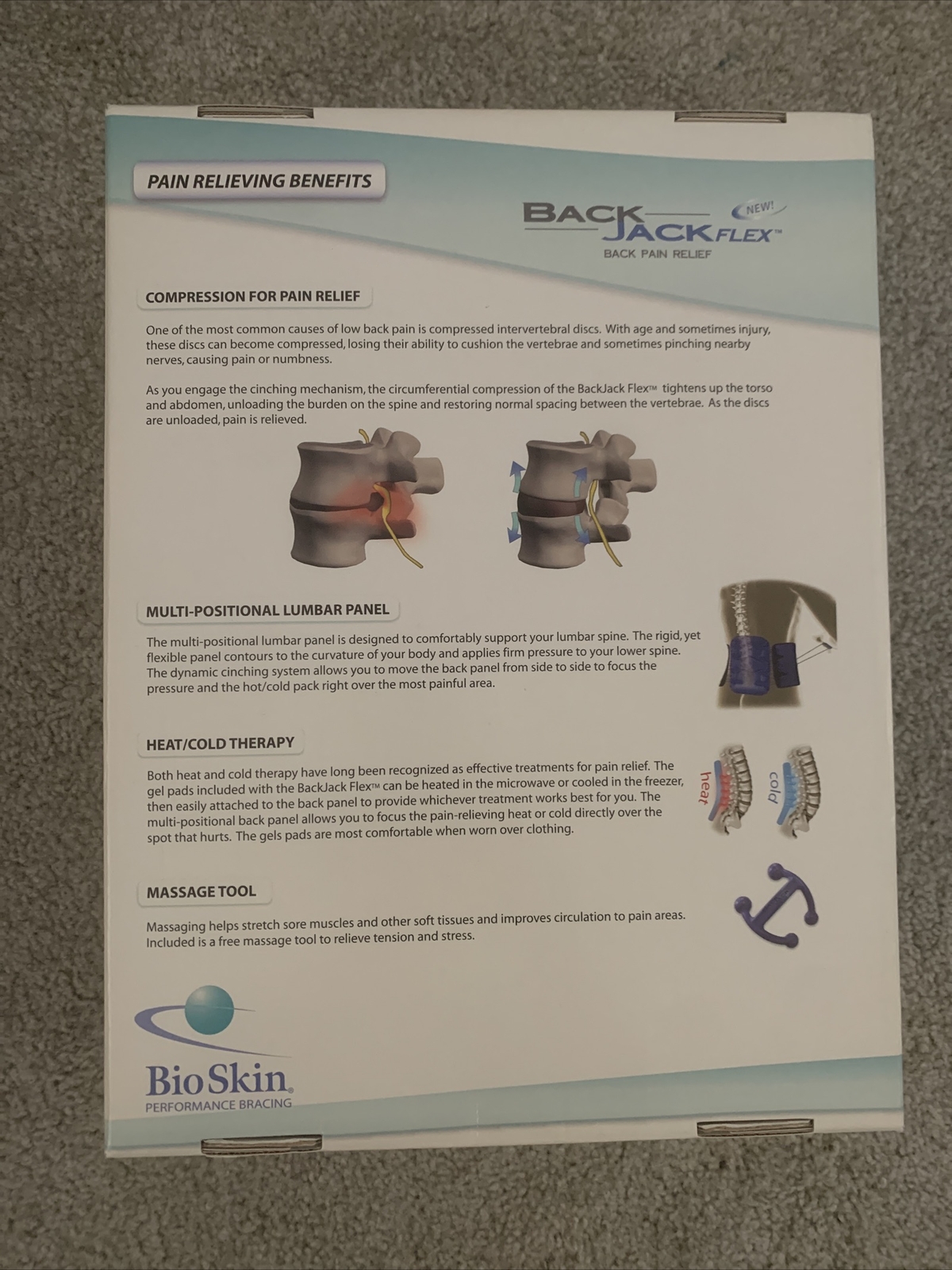 BioSkin Back Jack Spinal Bracing System 37303 Medium/Large 34-44″ Waist