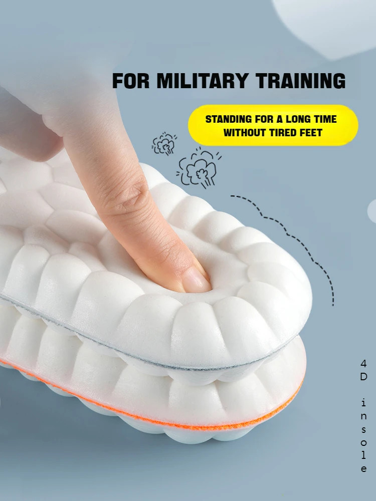1Pair Arch Support Orthopedic Inserts Sports Shock Absorption Shoe Pads 4D Soft