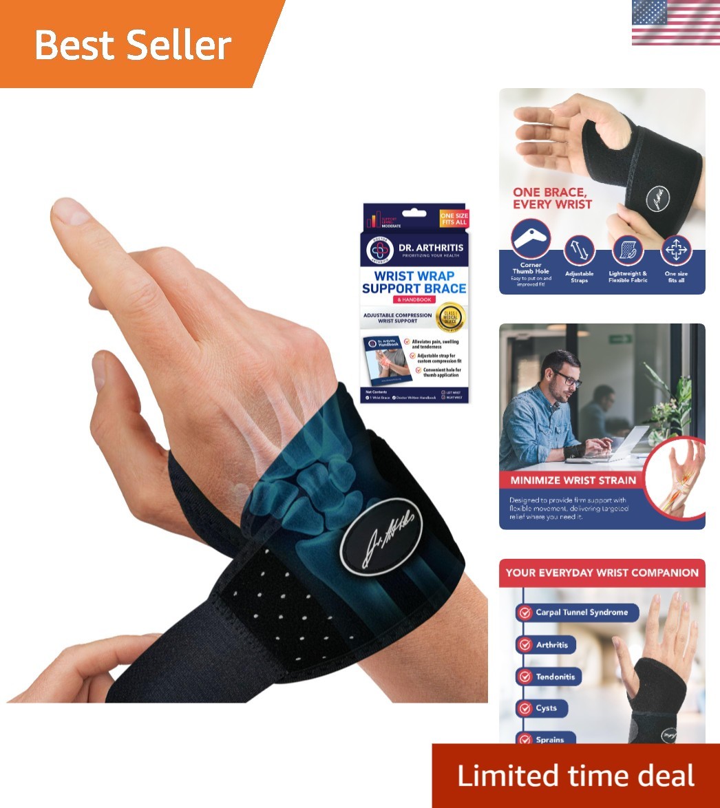 Lightweight Neoprene Wrist Wrap with Adjustable Compression for Pain Relief