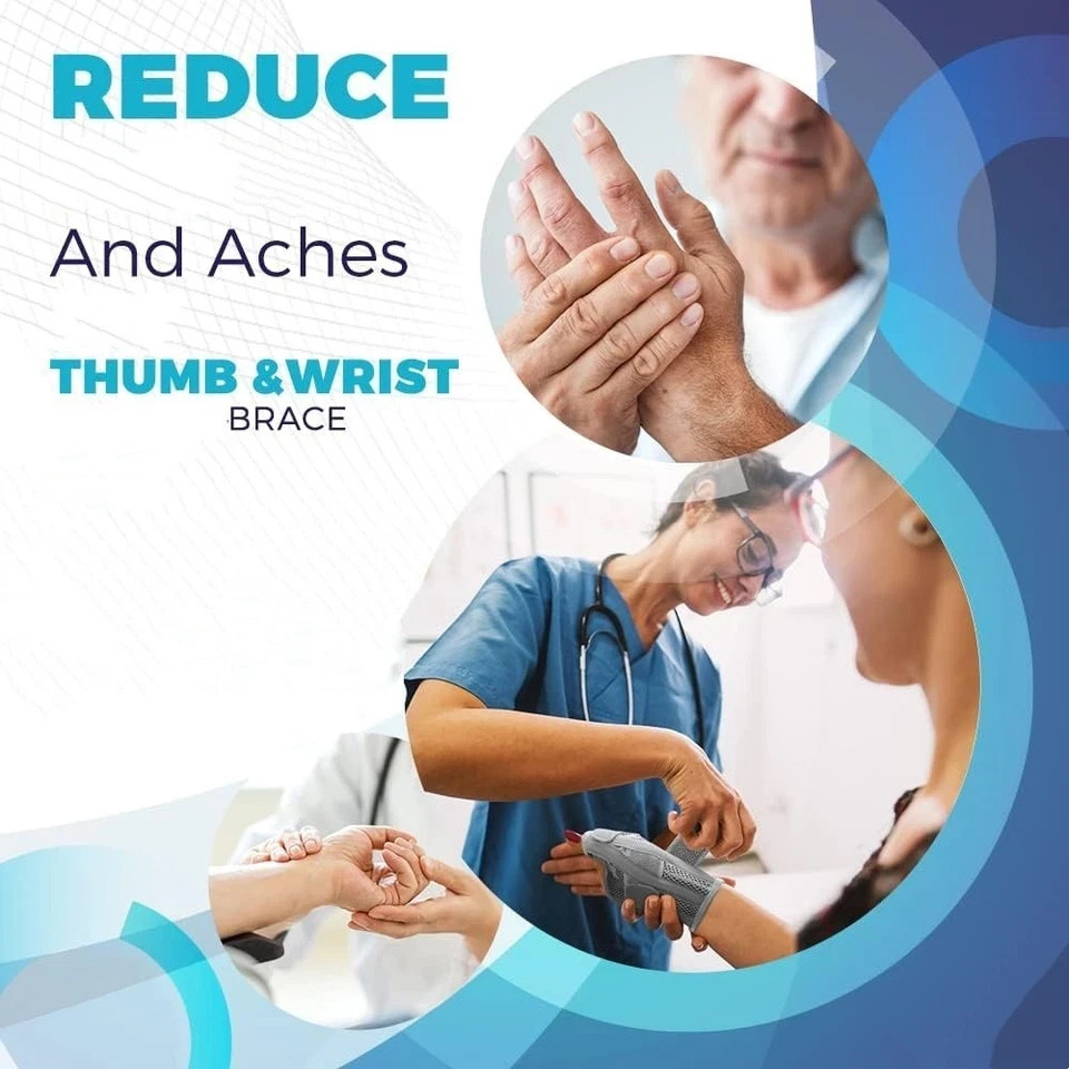 Thumb Wrist Support Brace Carpal Tunnel Sprain Splint Arthritis Left Right Black