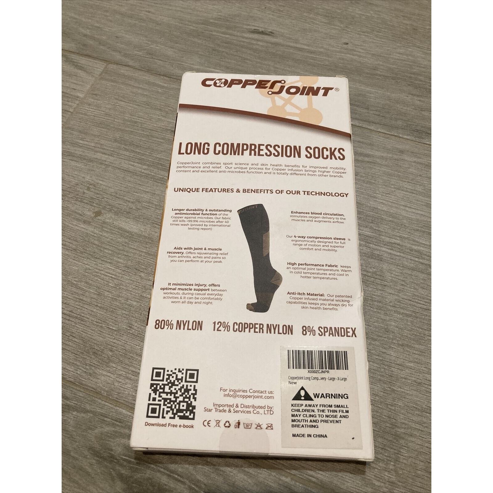 CopperJoint Long Compression Socks – Copper-Infused and Durable Design L-XL