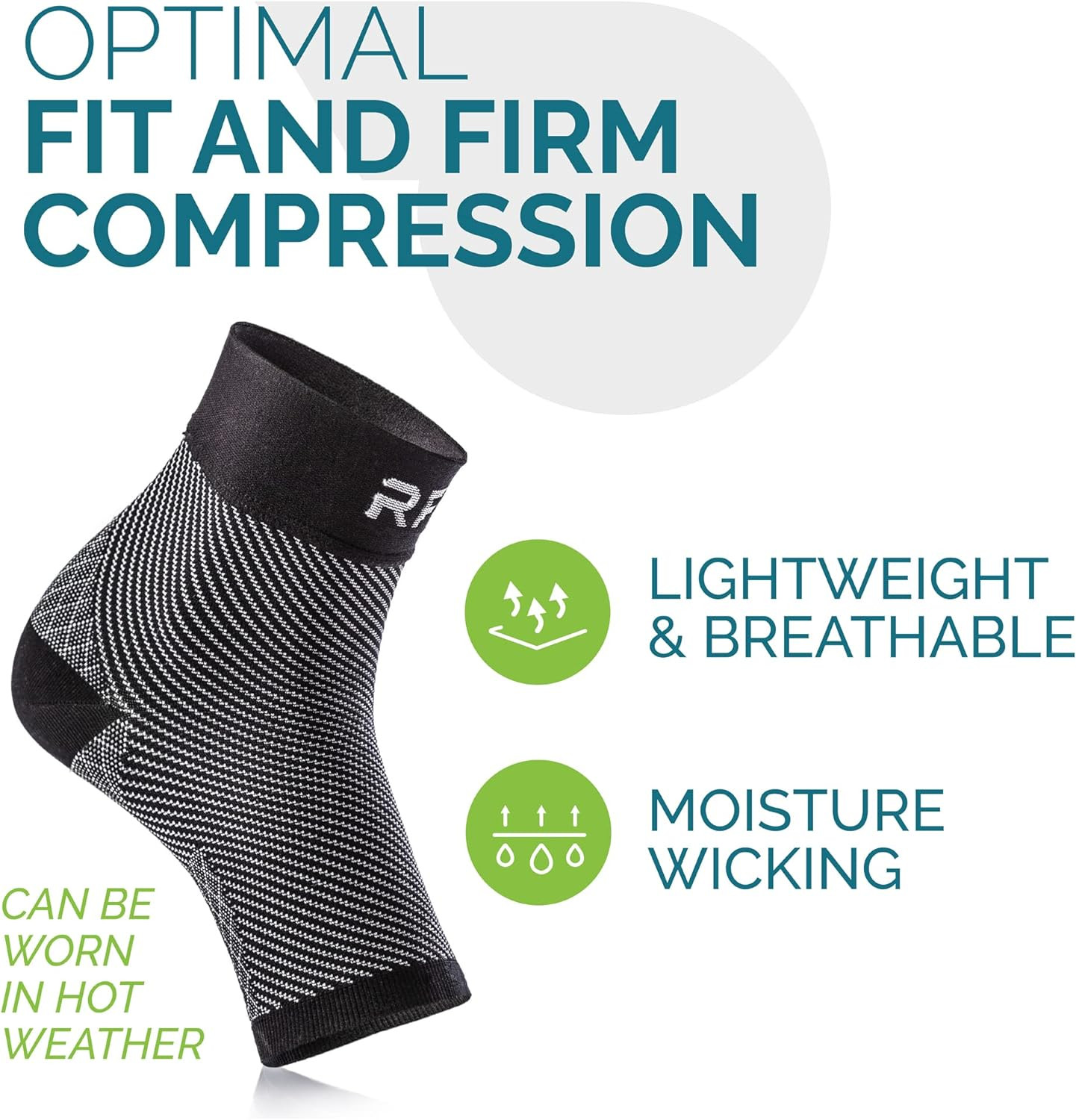 Plantar Fasciitis Compression Socks | Foot & Ankle Brace for Women & Men | Toele