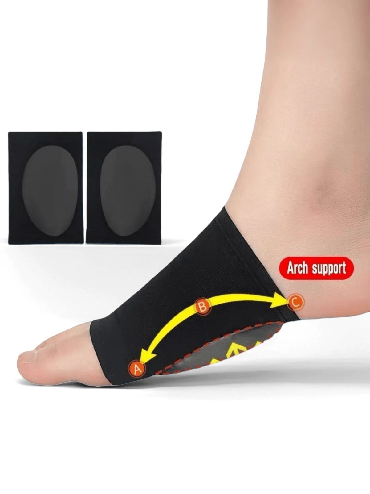 2*Arch Support Gel Pad Compression Support Sleeves Foot Relief Plantar Fasciitis