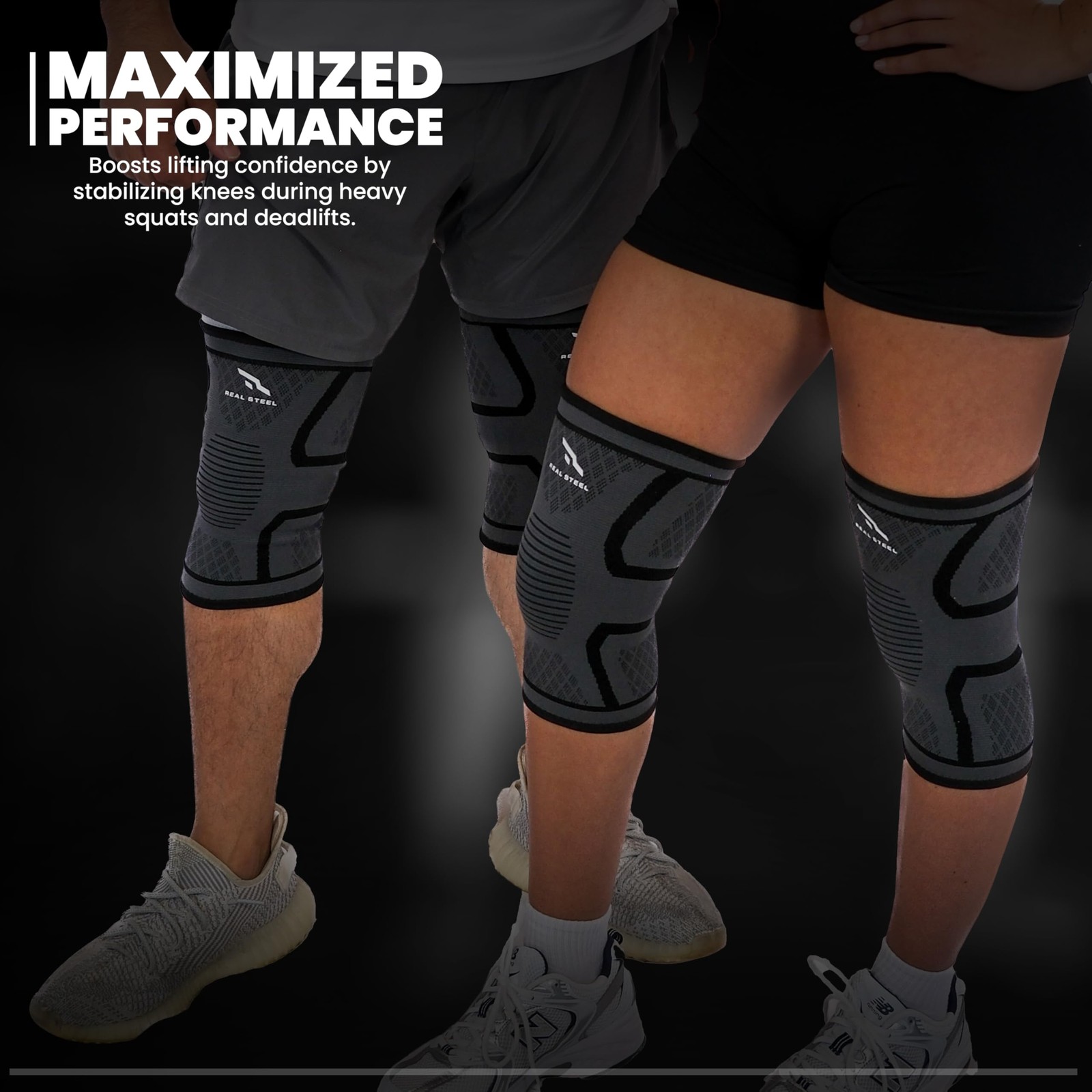Real Steel Compression Knee Brace for Men & Women – Supportive Knee Sleeves f…