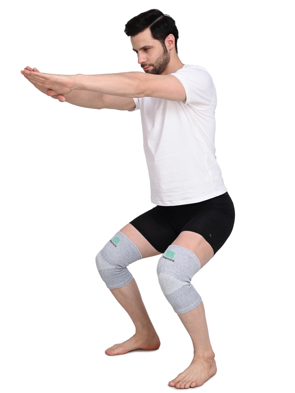 Remore Bamboo Knee Compression Sleeve for Men and Women XXL, Grey