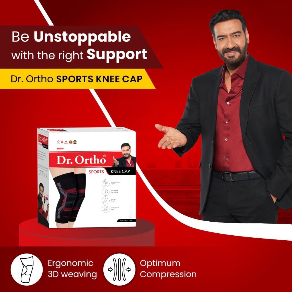 Dr. Ortho Sports Knee Pain Brace Compression Support Gym Running Jogging Cycling