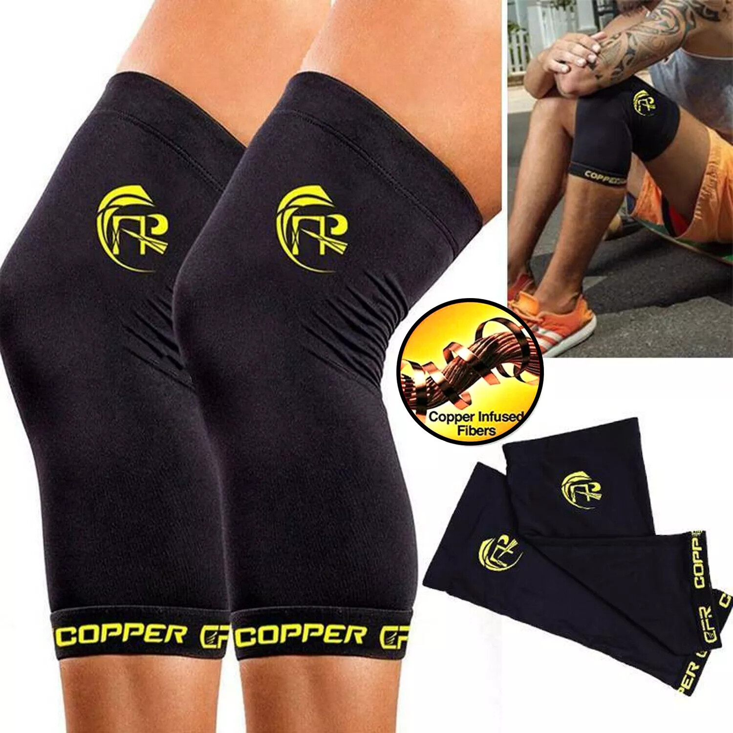 Copper Knee Support Brace for Copper Knee Compression Sleeve Kneecap Sports Gym