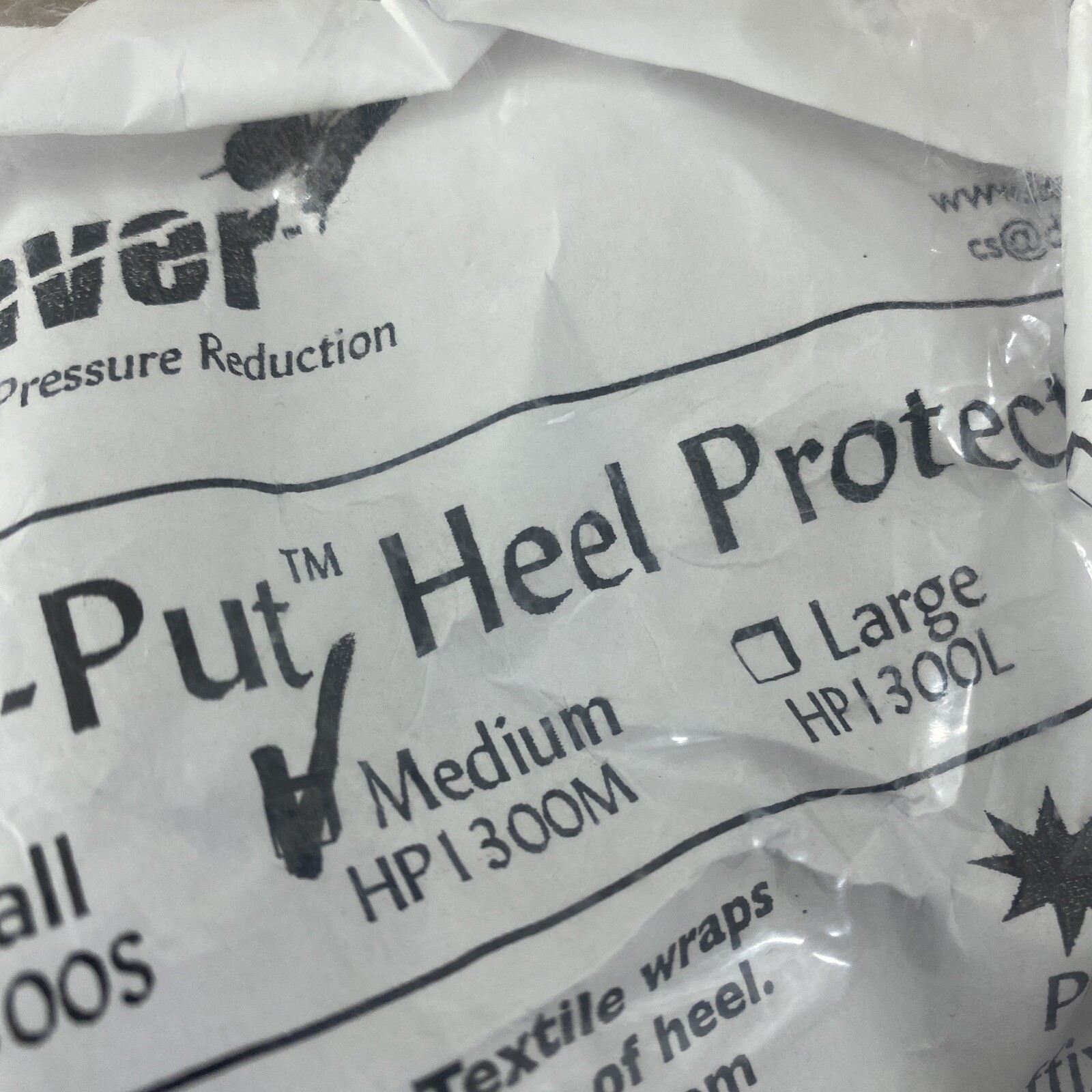 DermaSaver Size Medium (12″-14.5″) Beige Stay-Put Heel Protector – HP1300 NWT