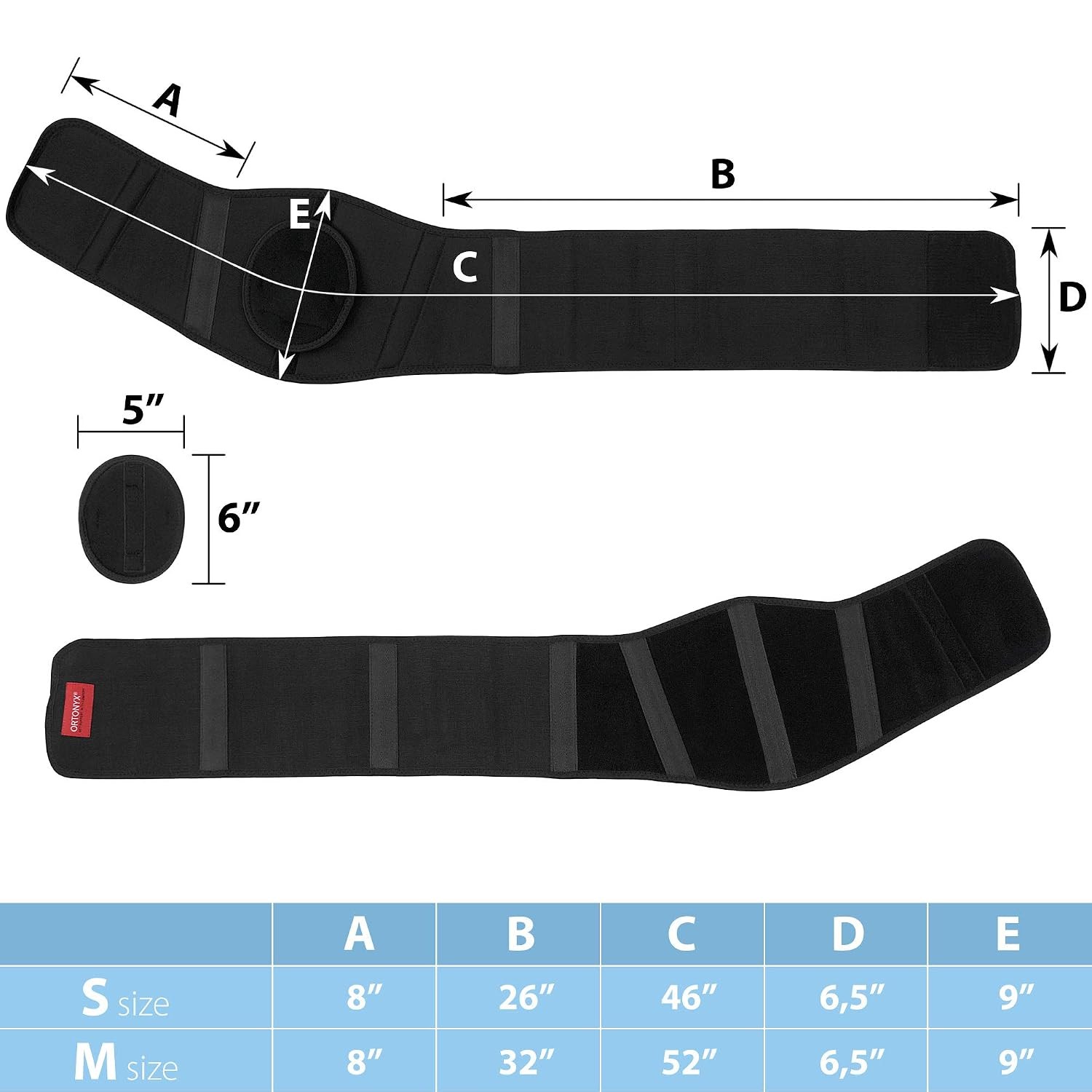 Ergonomic Abdominal Support Hernia Belt for Men & Women Black Size L/XXL