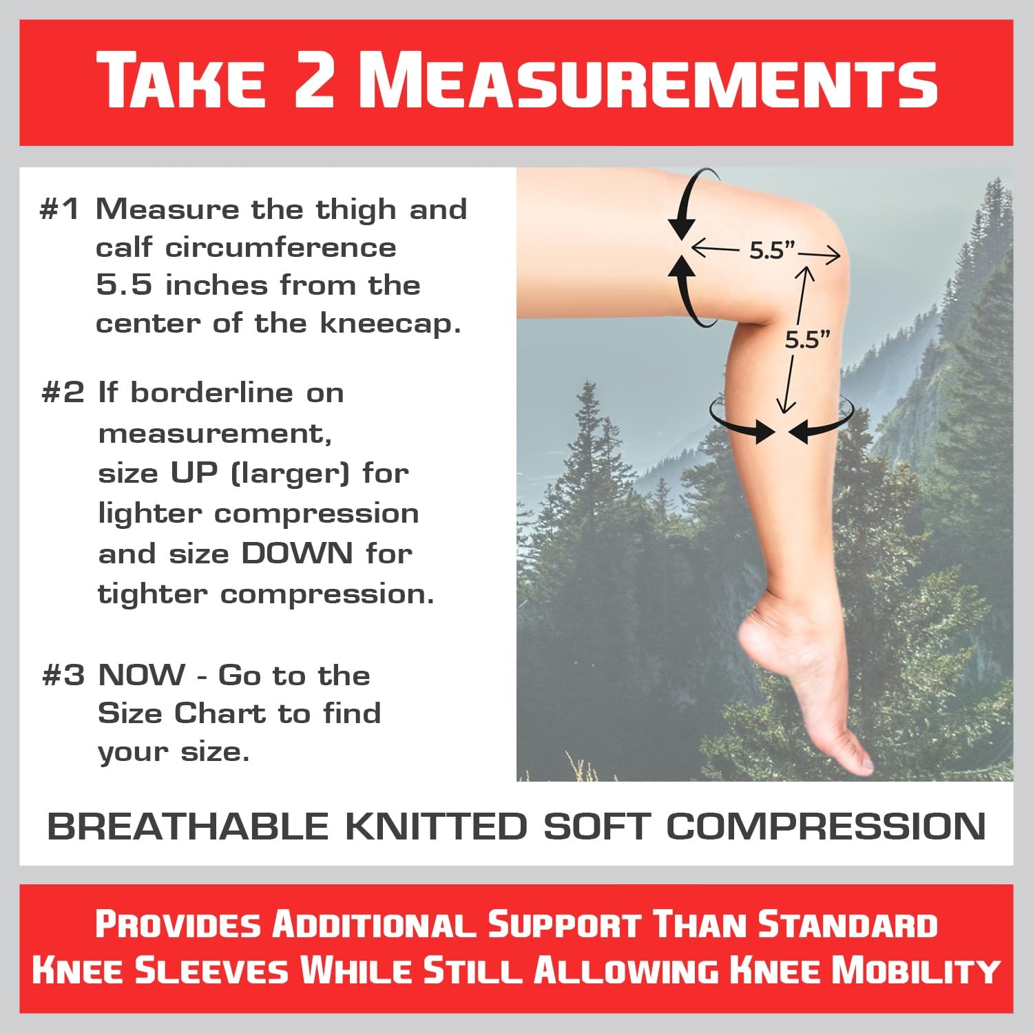 TechWare Pro Knee Brace for Women & Men – Compression Large, Black/Gray