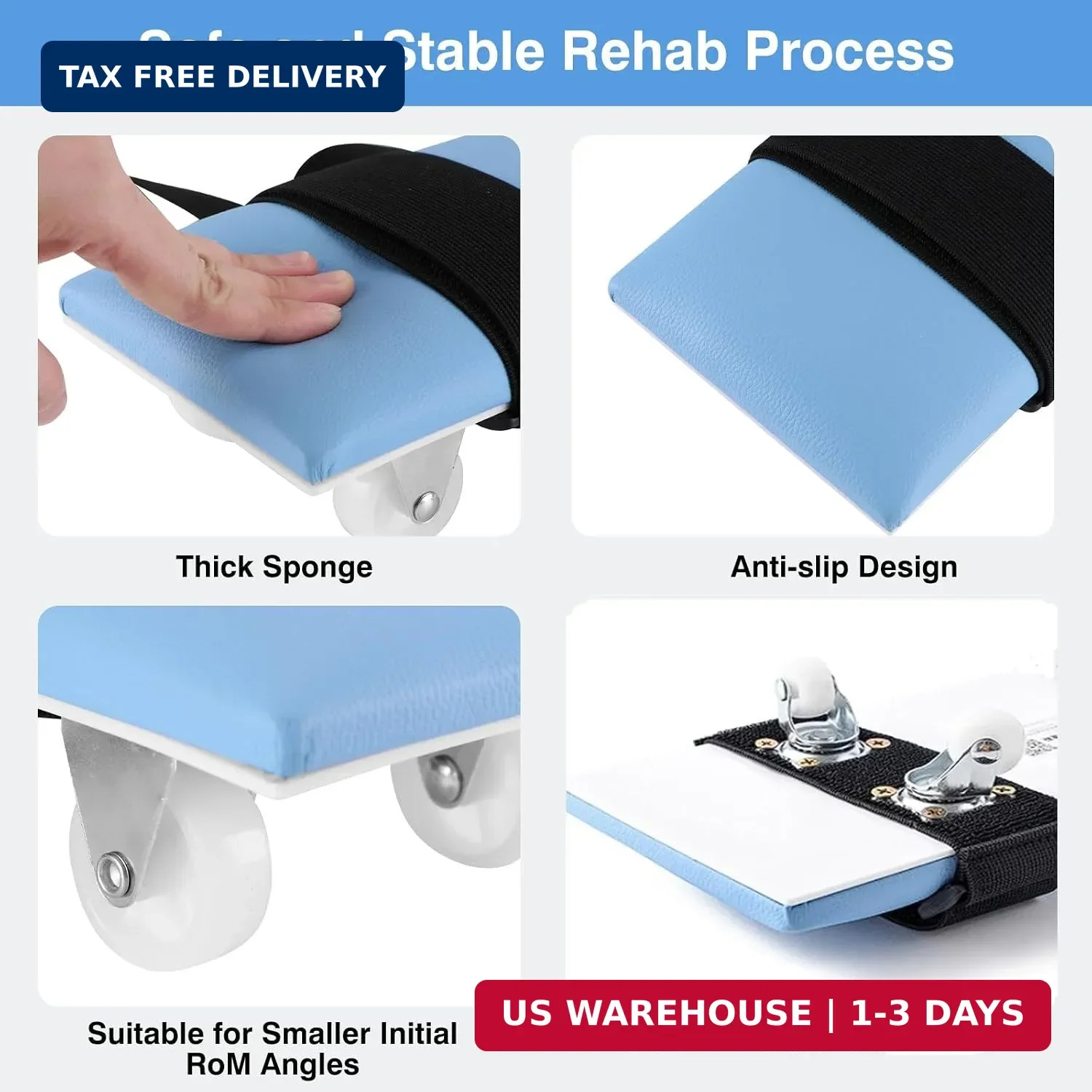 Desktop Rehab Skateboard360°Roating Wheels,Shoulder Pulley Physical Therapy,Pull