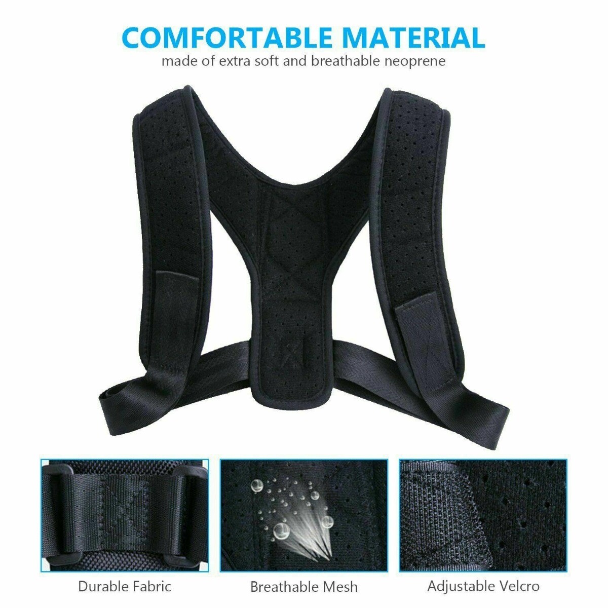 UNISEX POSTURE CORRECTOR ORTHOTICS SOFT BACK SUPPORT HUMPBACK COMFORTABLE HEALTH
