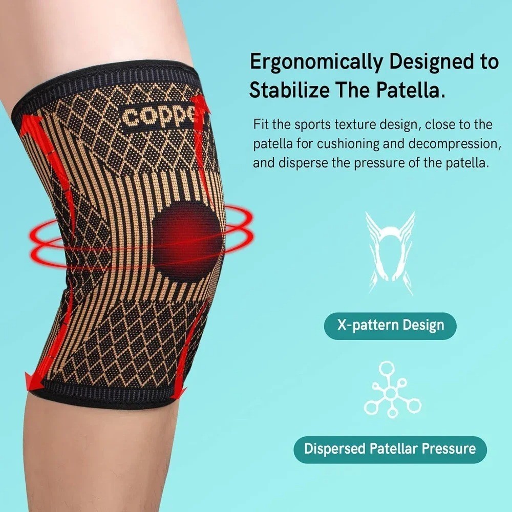 Knee Brace Compression Sleeve for Arthritis Support Sports Running Men Women