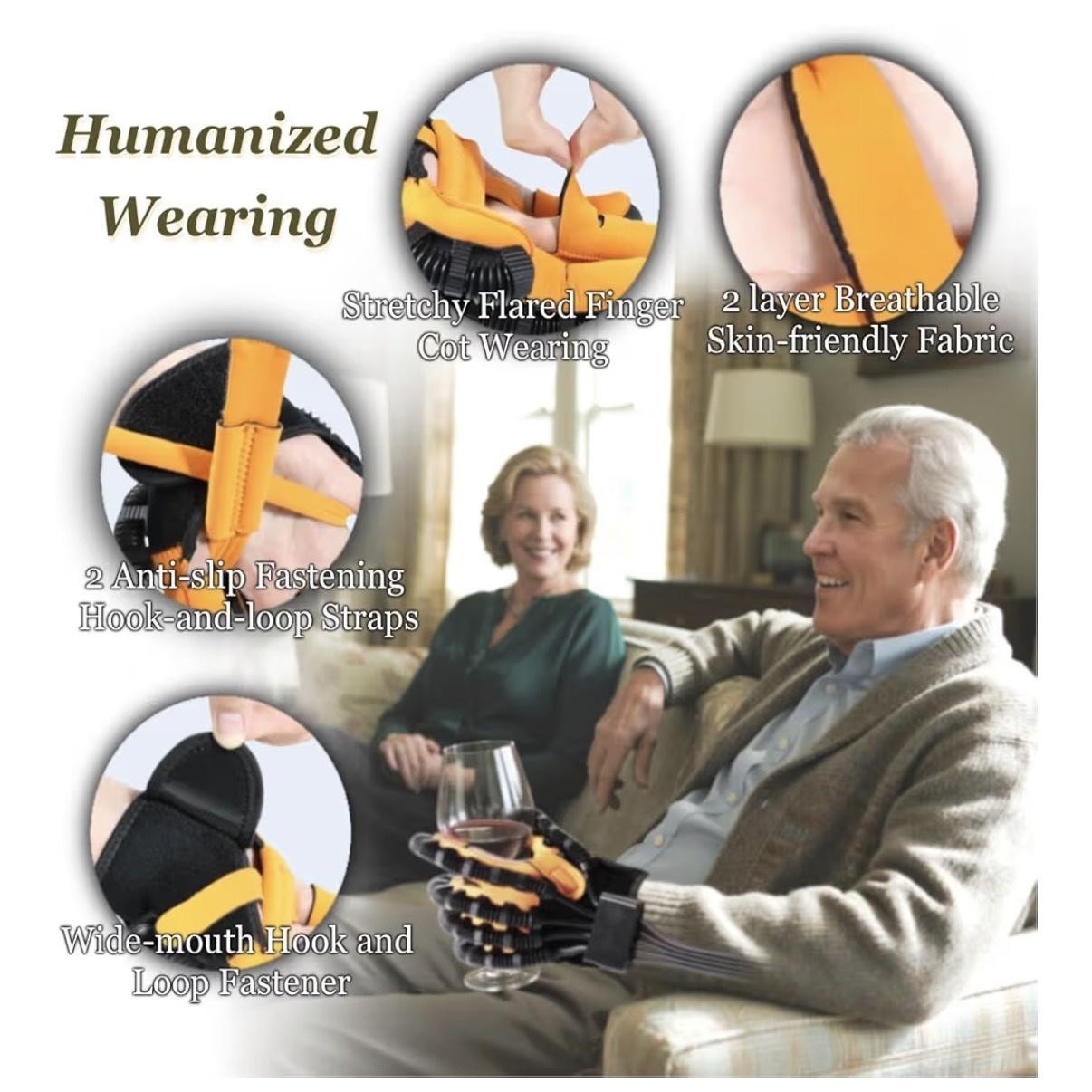 XiangAi Rehab Robot Glove Orthosis Black Hand Large Arthritis Stroke Aid