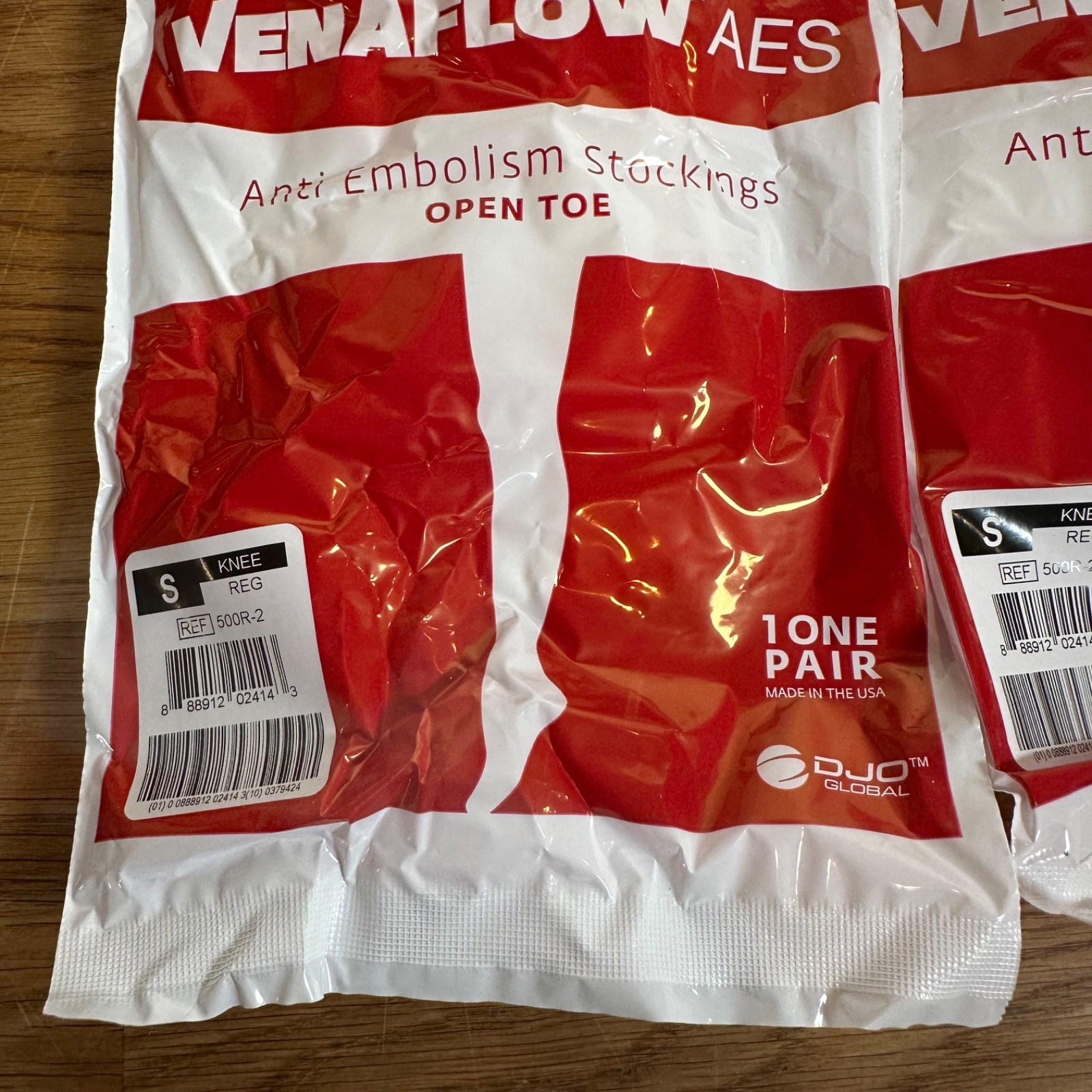 Venaflow AES Anti Embolism Stockings 3 Pairs Small Knee Regular Open Toe 500R-2