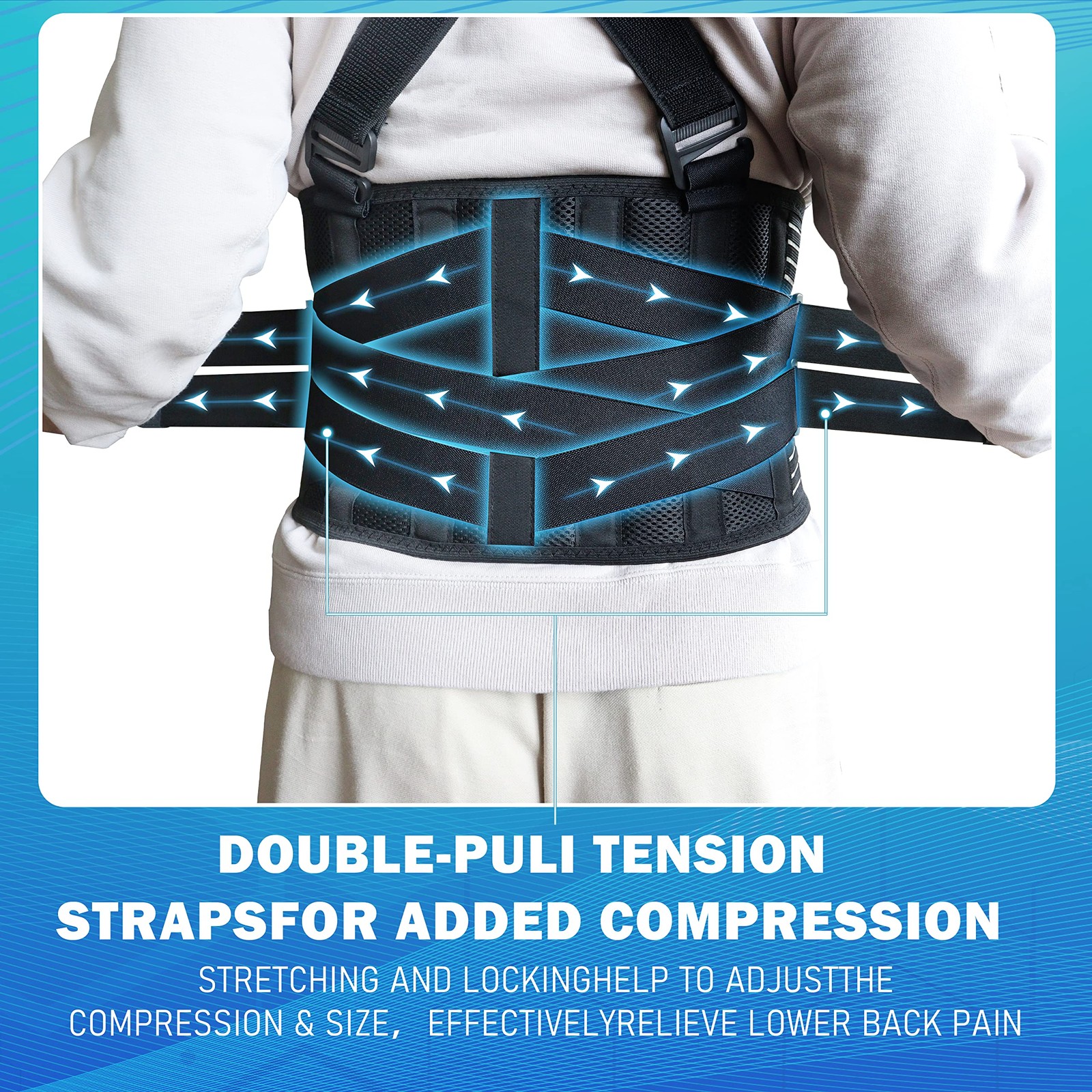 Darlis Work Back Brace Removable Suspender Straps Posture Corrector Protector