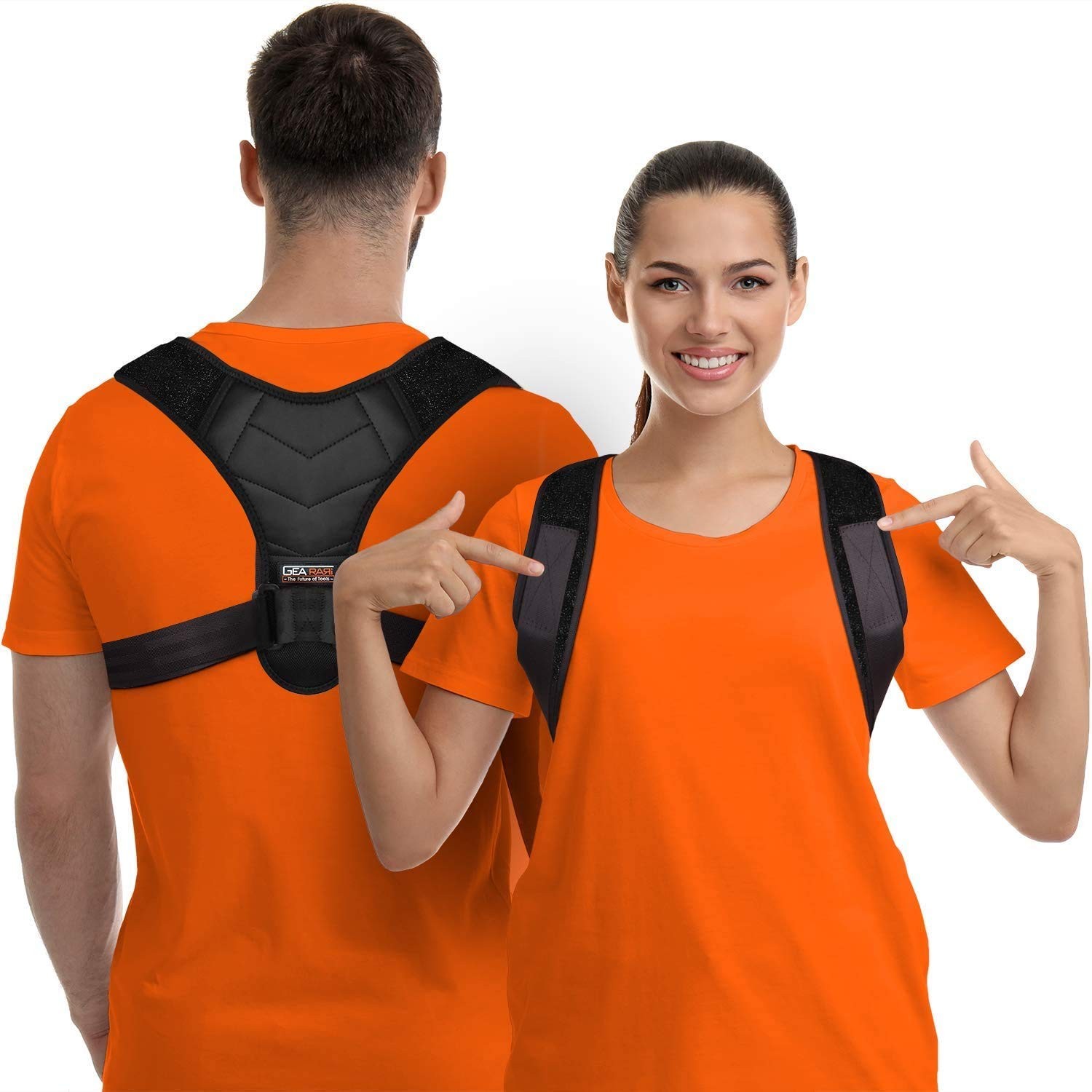 Posture Corrector for Men and Women, Regular (Chest Size 32-43 Inches), Black