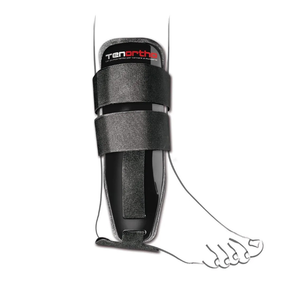 Tenortho Thunder Plus Ambidextrous Anatomical Bivalve Ankle Brace Black