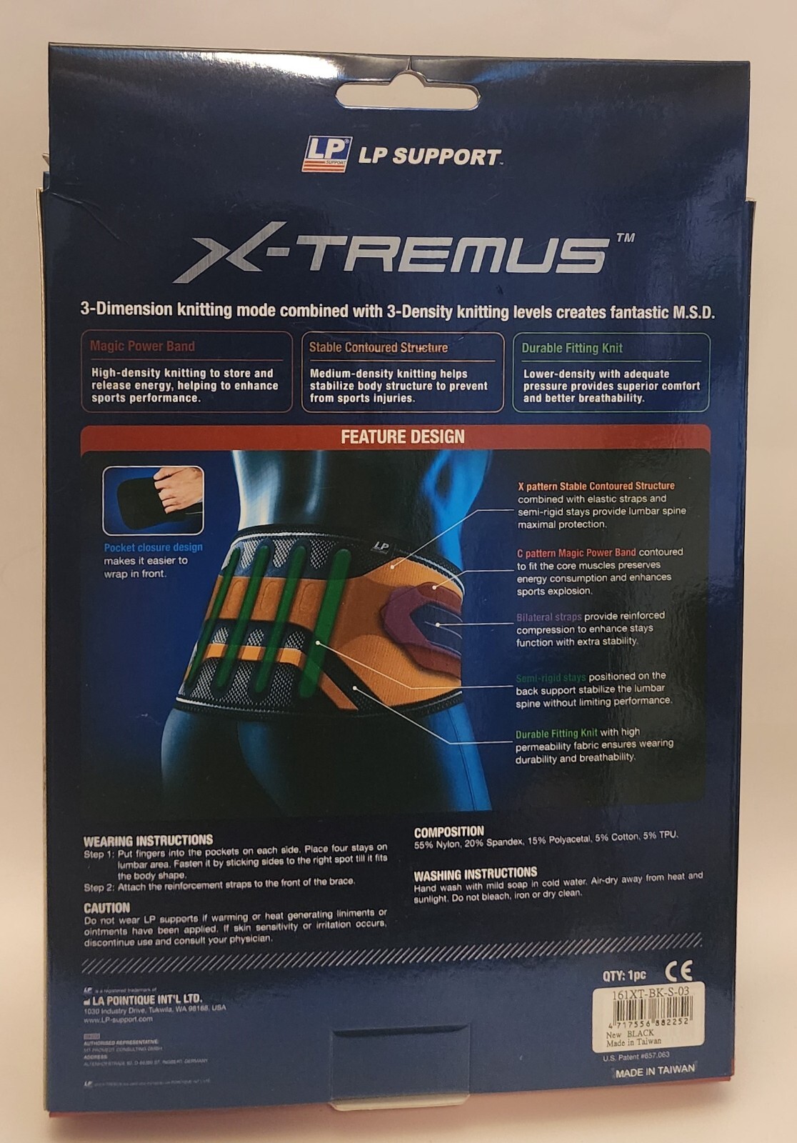 LP Support – X-TREMUS – 161XT – Size Small – Advanced Back Support – Black